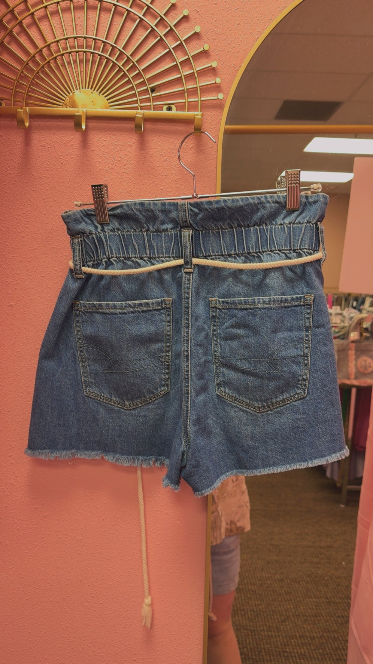 American Eagle Paper Bag Waist Shorts Size 2