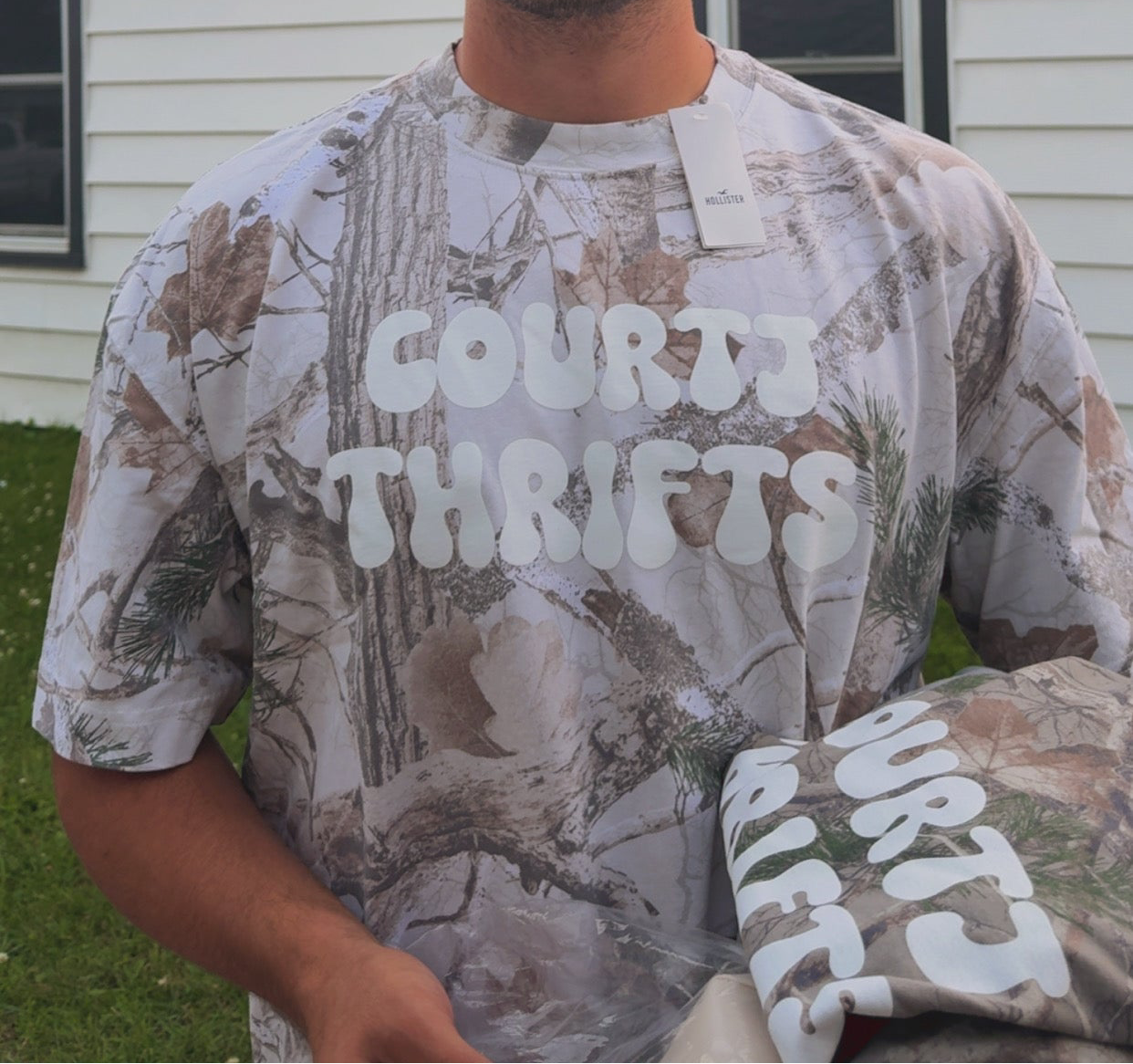 Hollister Camo CourtJThrifts Merch Tee- Light