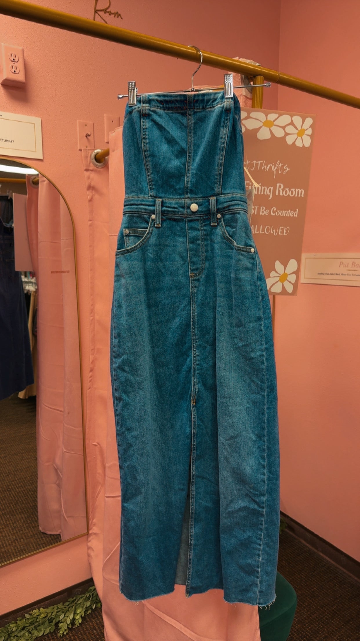 Anthropologie NWT Midi Denim Dress Size XXS