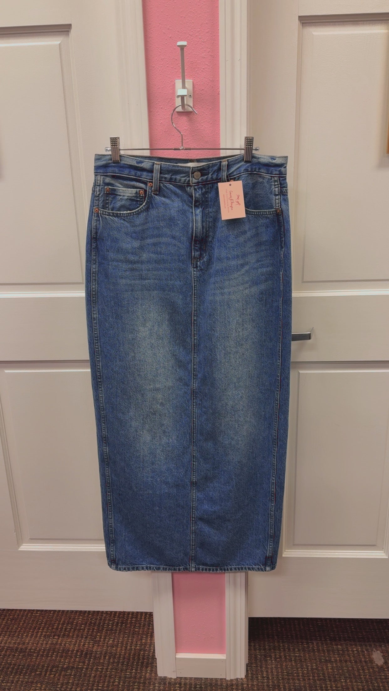 Aritzia Denim Forum 90’s Pencil Maxi Jean Skirt Size 8