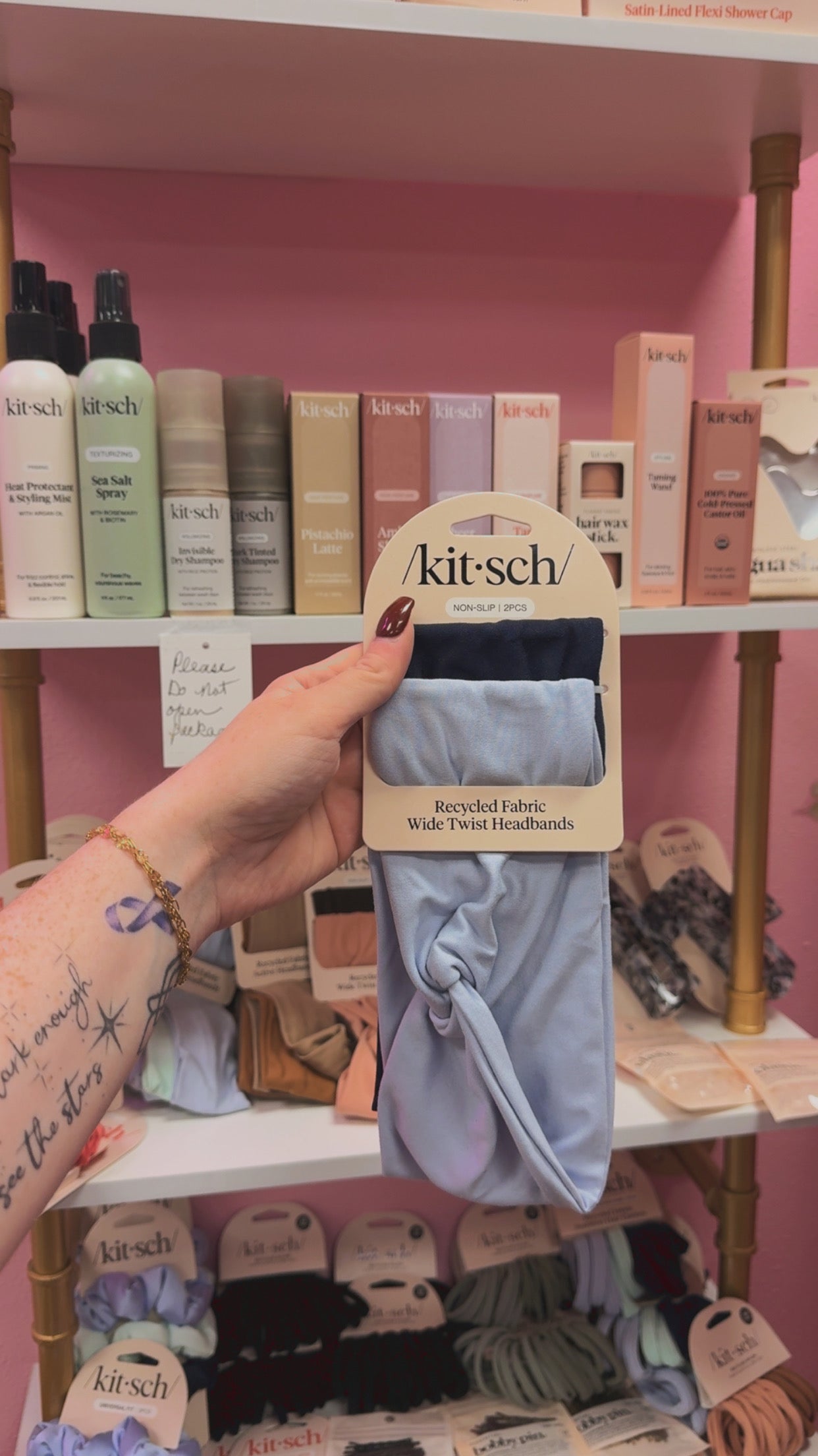 Kit•Sch Wide Twist 2Pk Headbands- Light Blue & Dark Blue