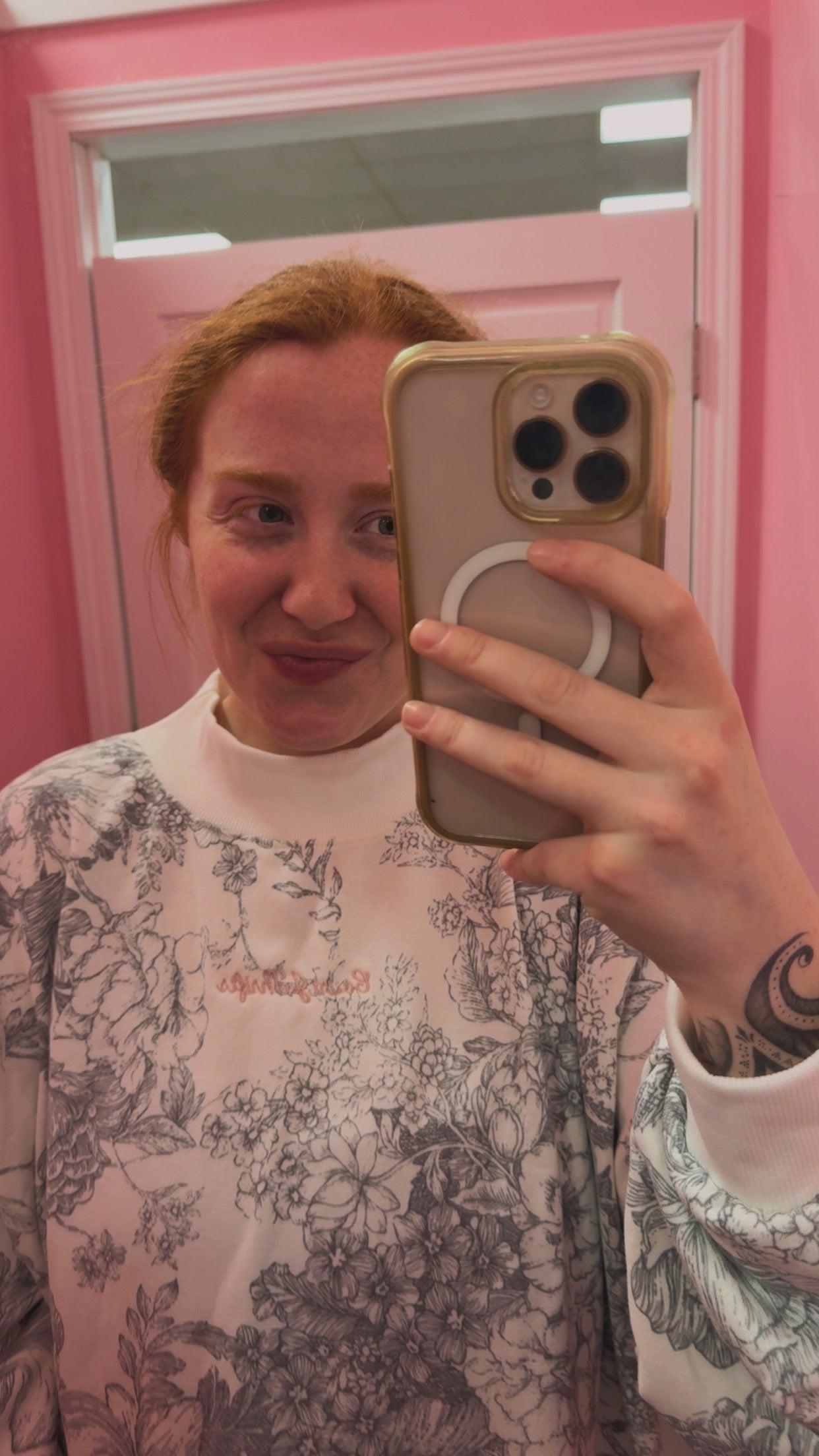 CourtJThrifts Mock Neck Bucketlist Embroidered Sweatshirt