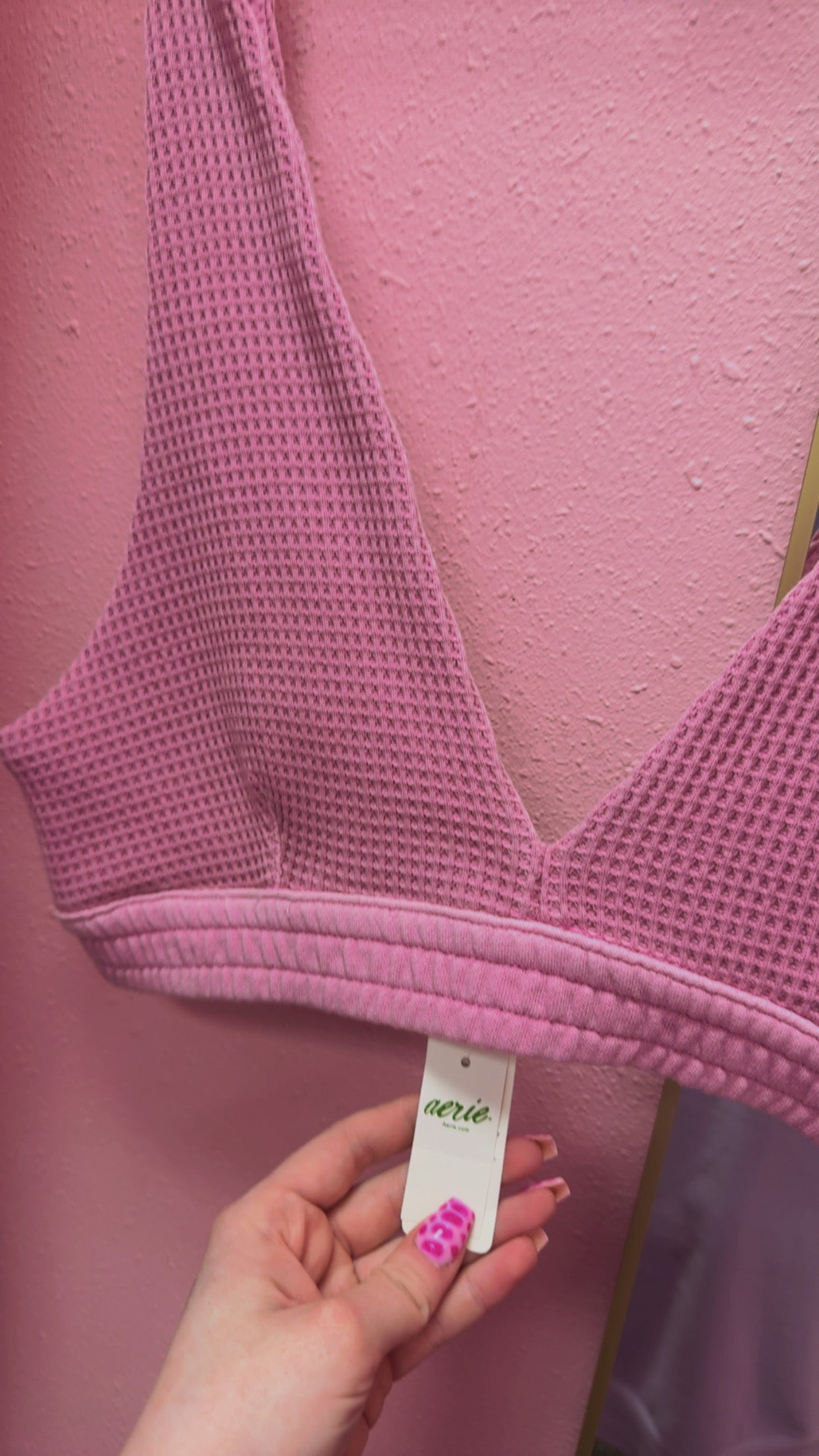 Aerie NWT Waffle Knit Bra Top Size XL