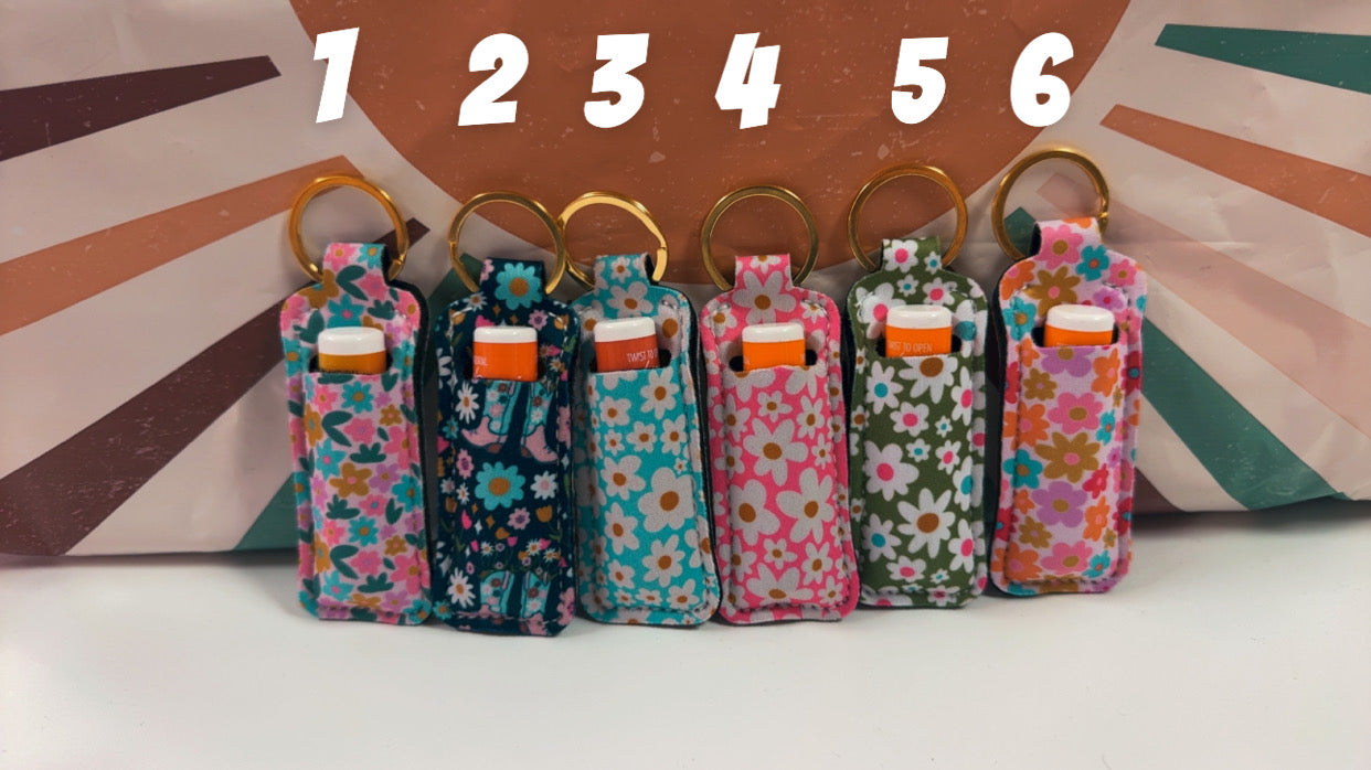 Chapstick Keychain Holder- 6 Designs