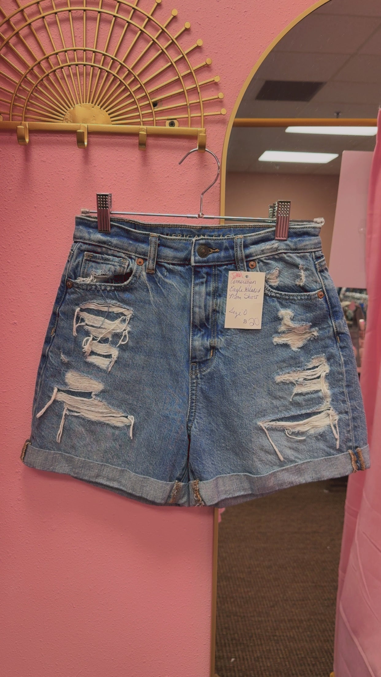 American Eagle Distressed Mom Shorts Size 0