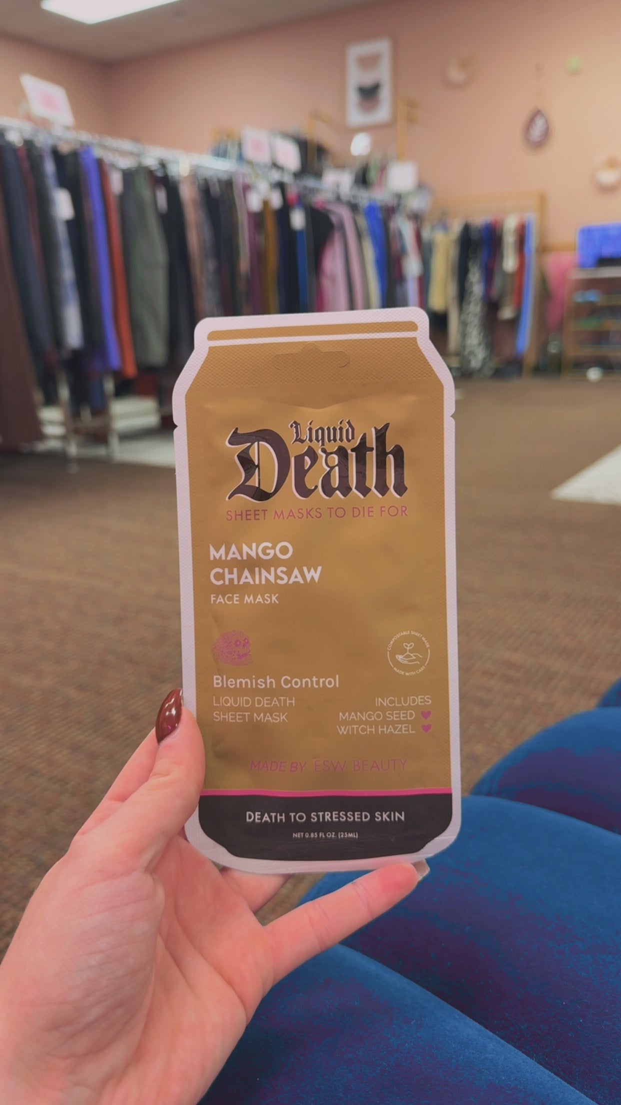 ESW Beauty x Liquid Death Face Mask- Mango Chainsaw - Blemish Control