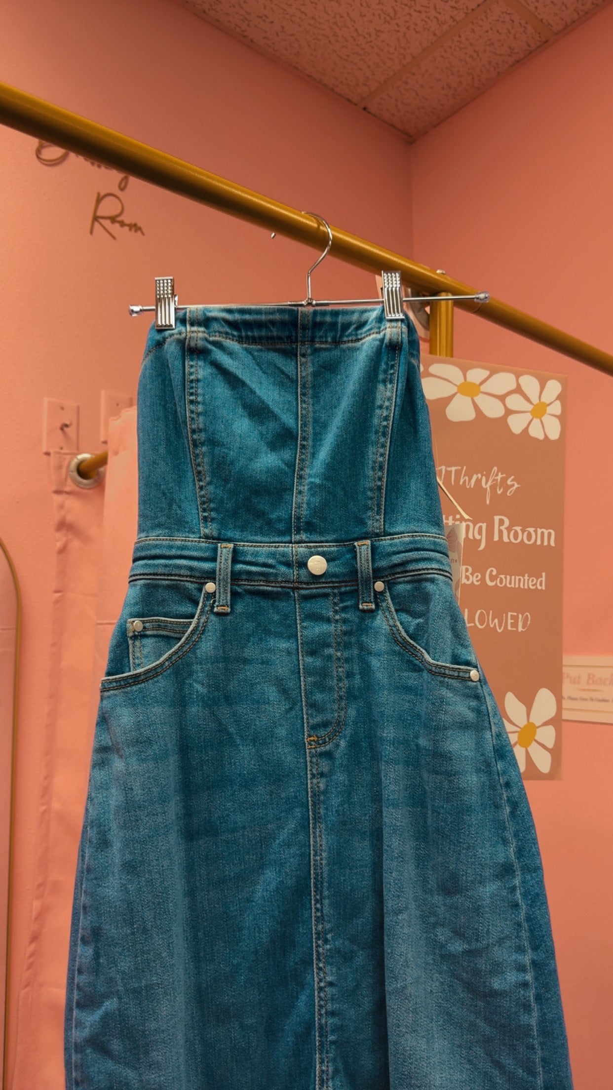 Anthropologie NWT Midi Denim Dress Size XXS