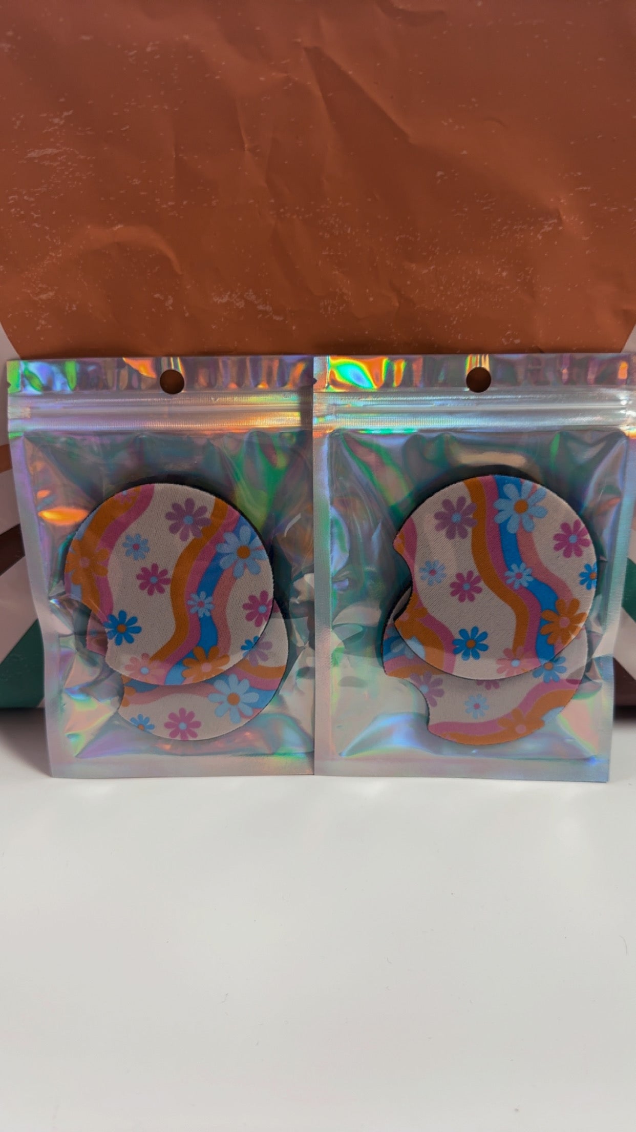 Car Coasters- Groovy Flowers