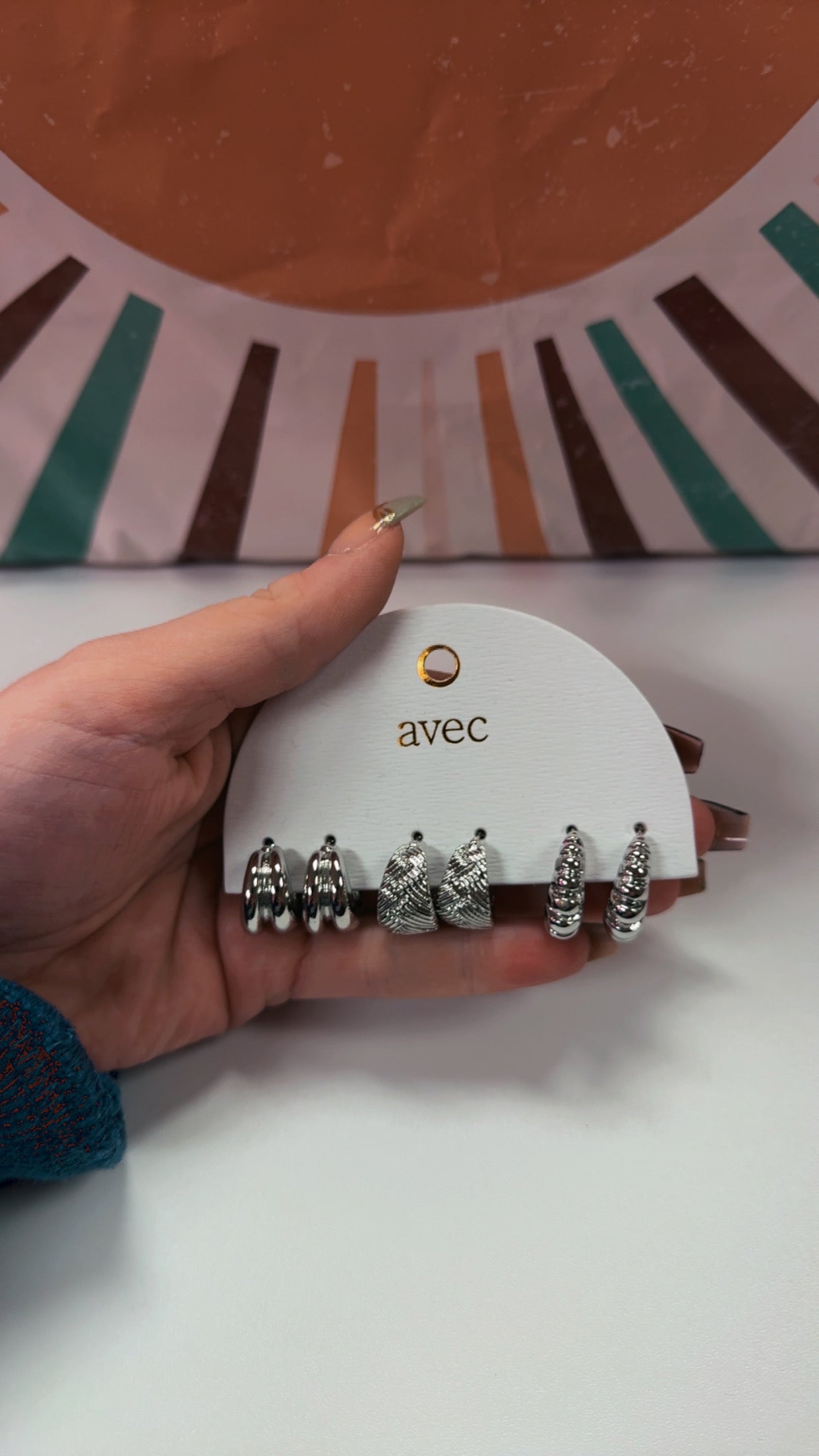 Silver AVEC 3pc Earrings Set