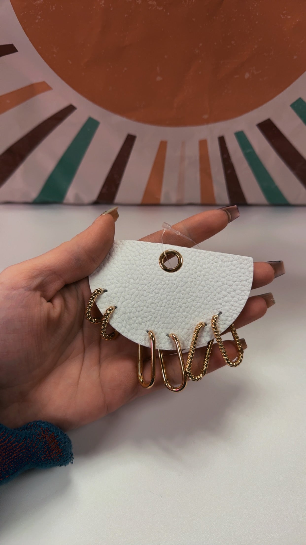 Gold Metallic 3pc Hoop Earrings Set