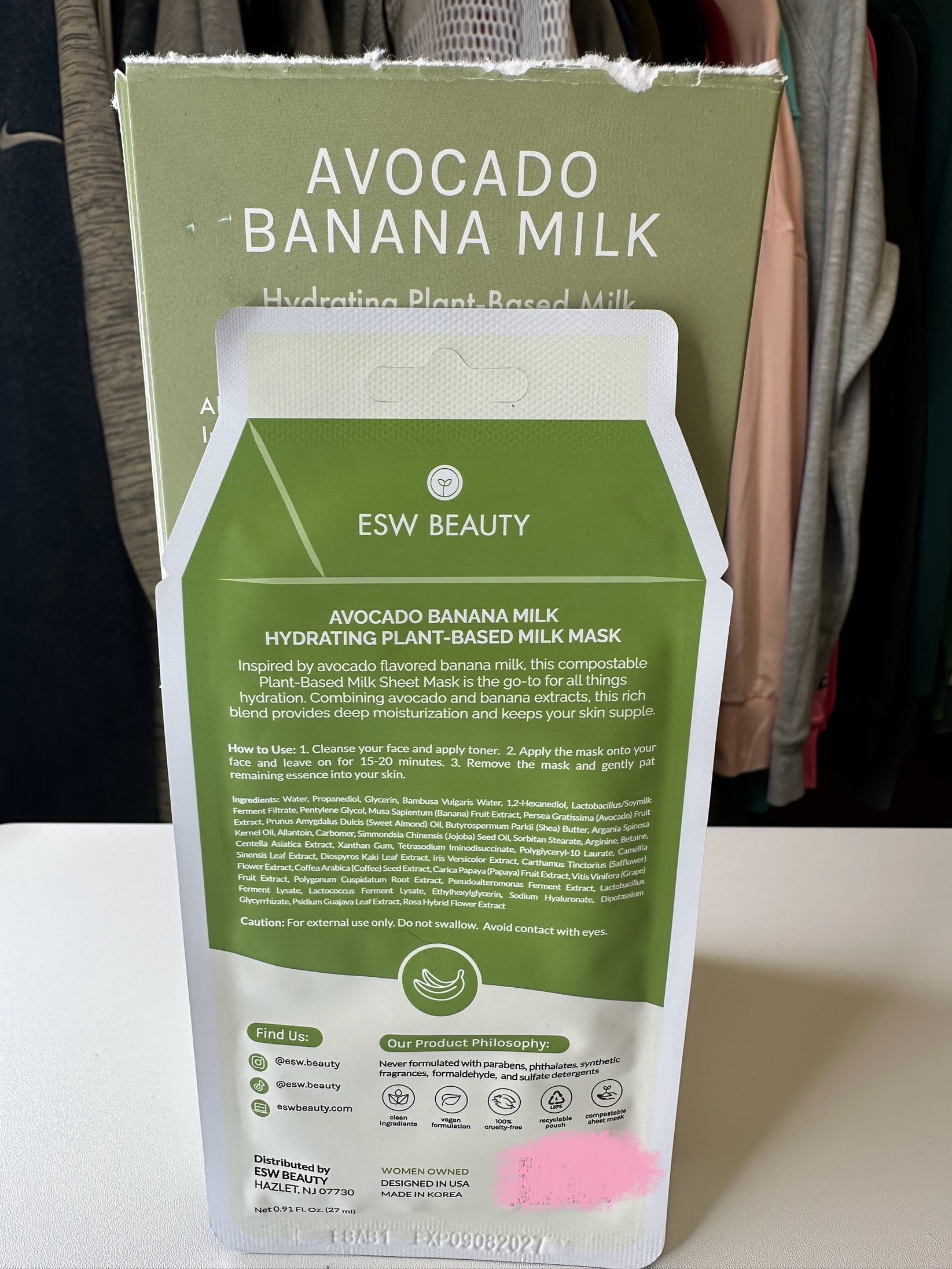 ESW Beauty Face Mask- Avocado Banana Milk