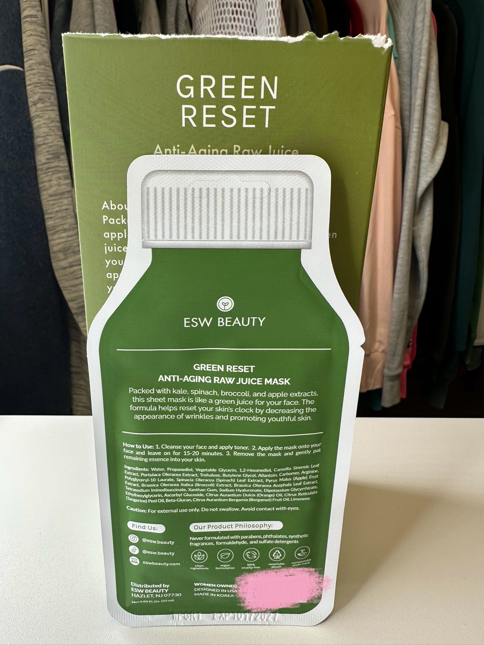 ESW Beauty Face Mask- Kale Spinach Broccoli Apple