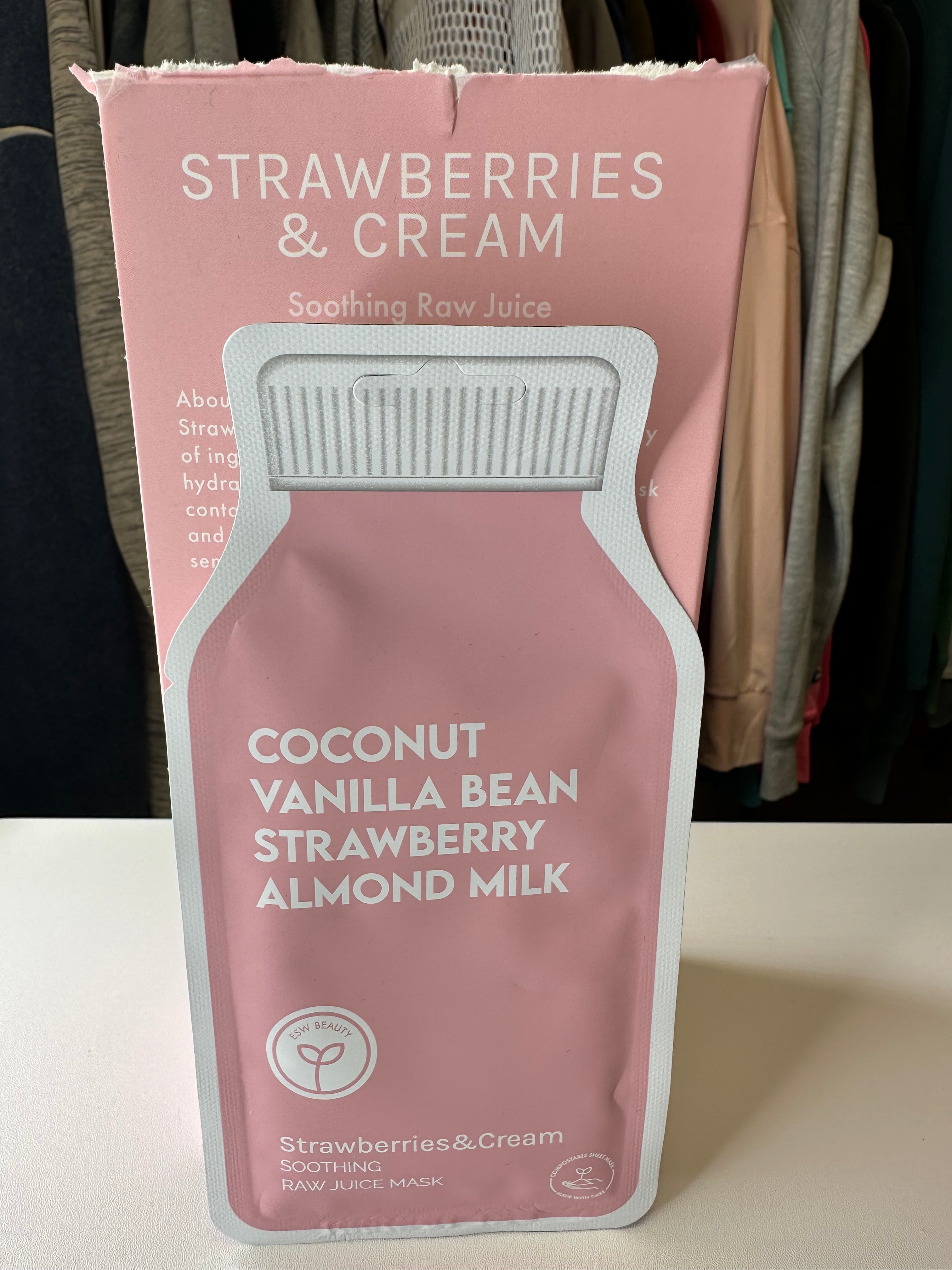 ESW Beauty Face Mask- Coconut Vanilla Bean Strawberry Almond Milk