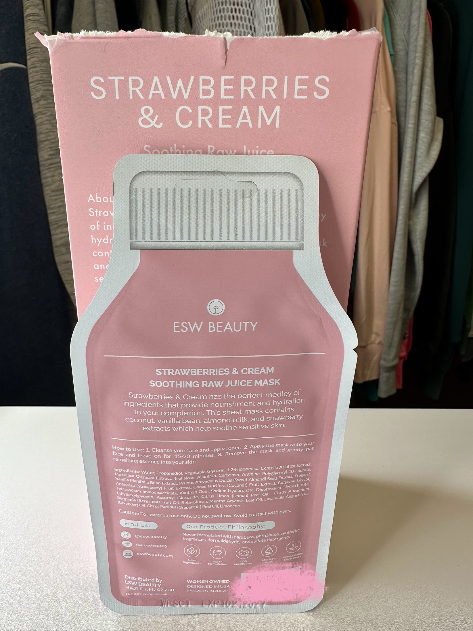 ESW Beauty Face Mask- Coconut Vanilla Bean Strawberry Almond Milk
