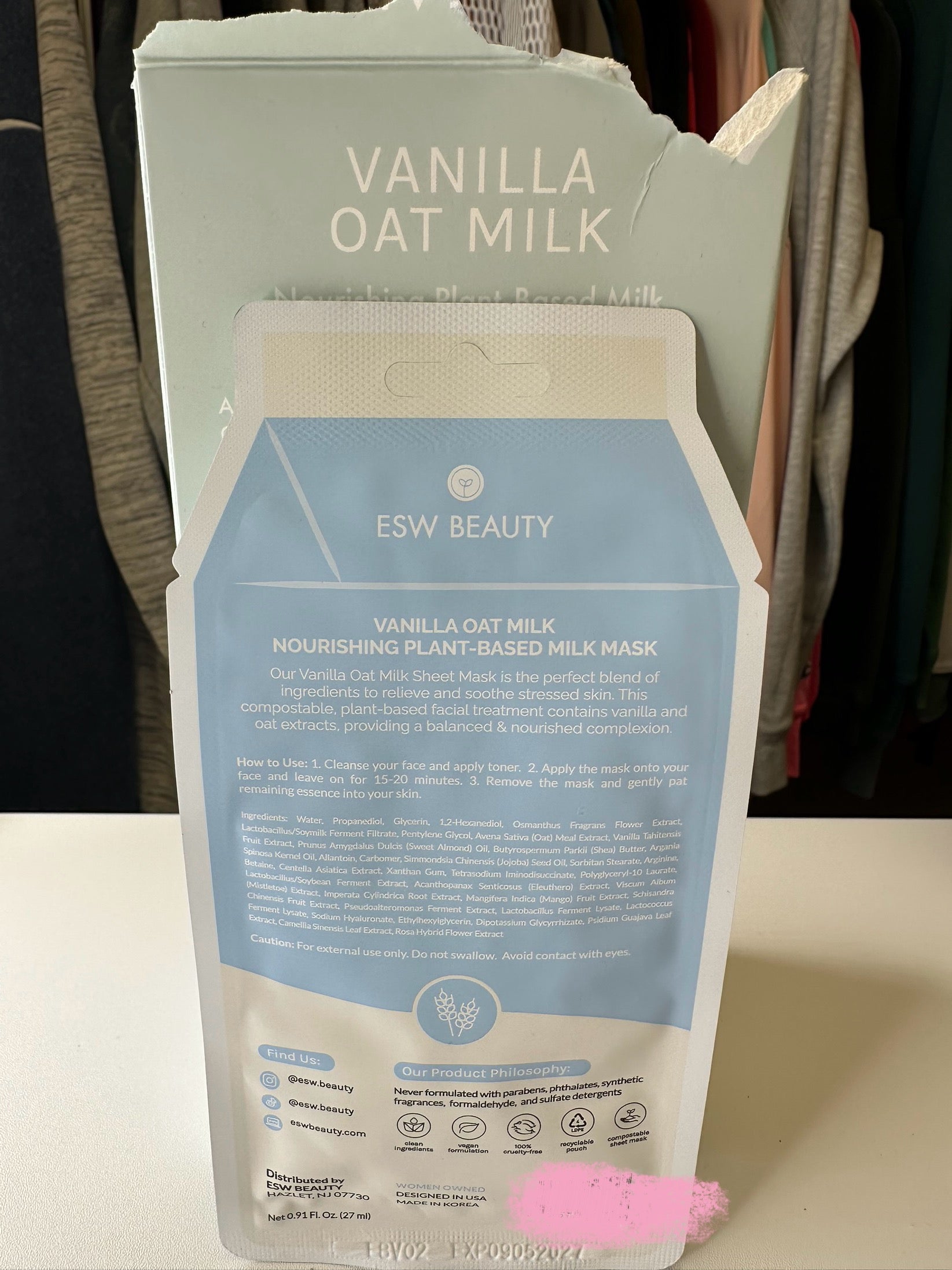 ESW Beauty Face Mask- Vanilla Oatmilk