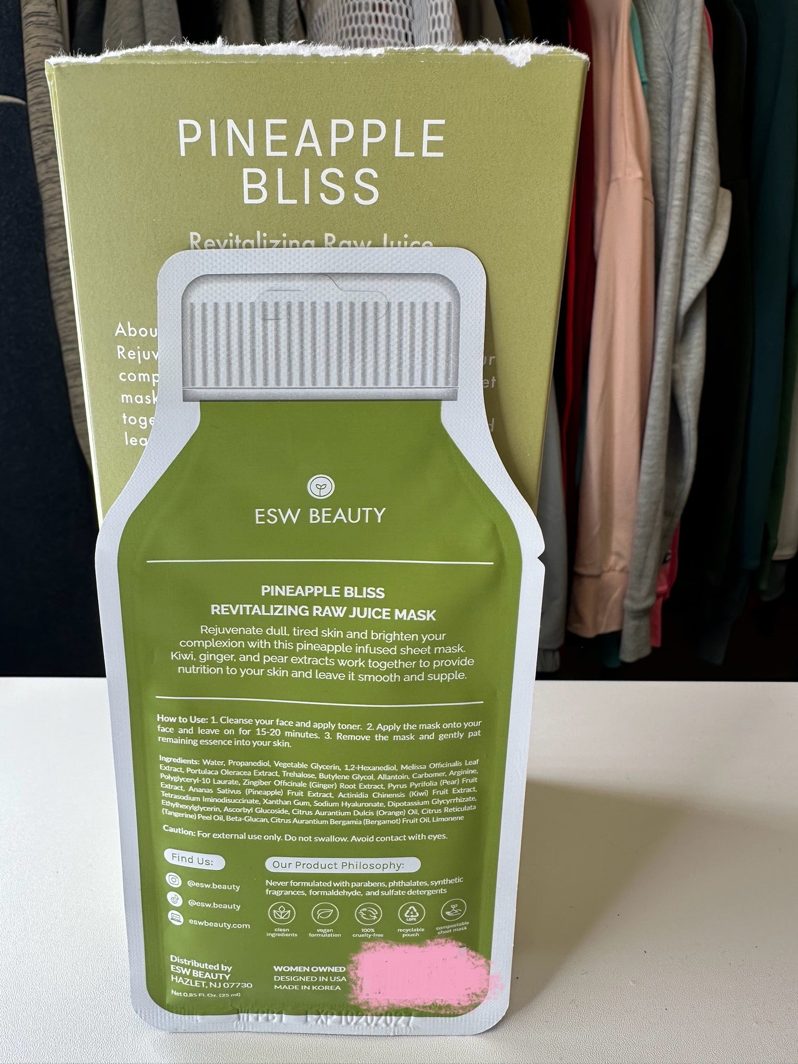 ESW Beauty Face Mask- Pineapple Kiwi Pear Ginger