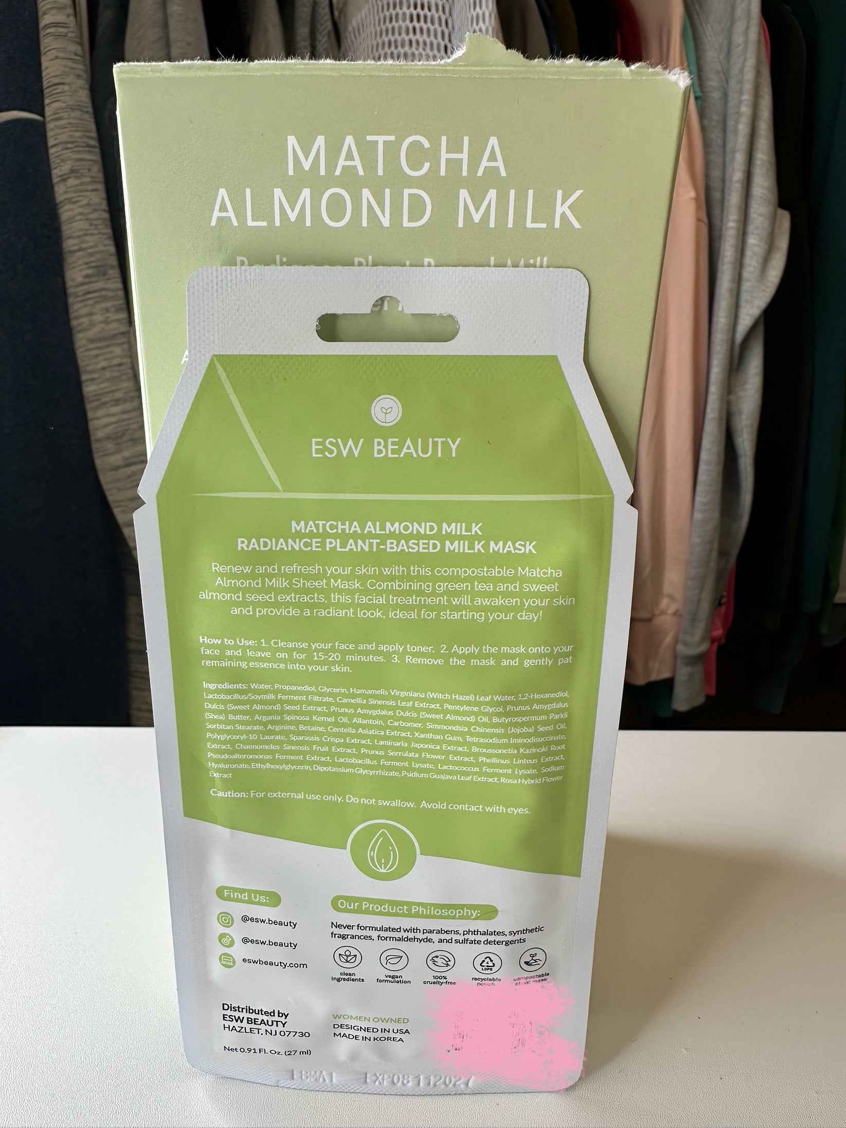 ESW Beauty Face Mask- Matcha Almond Milk
