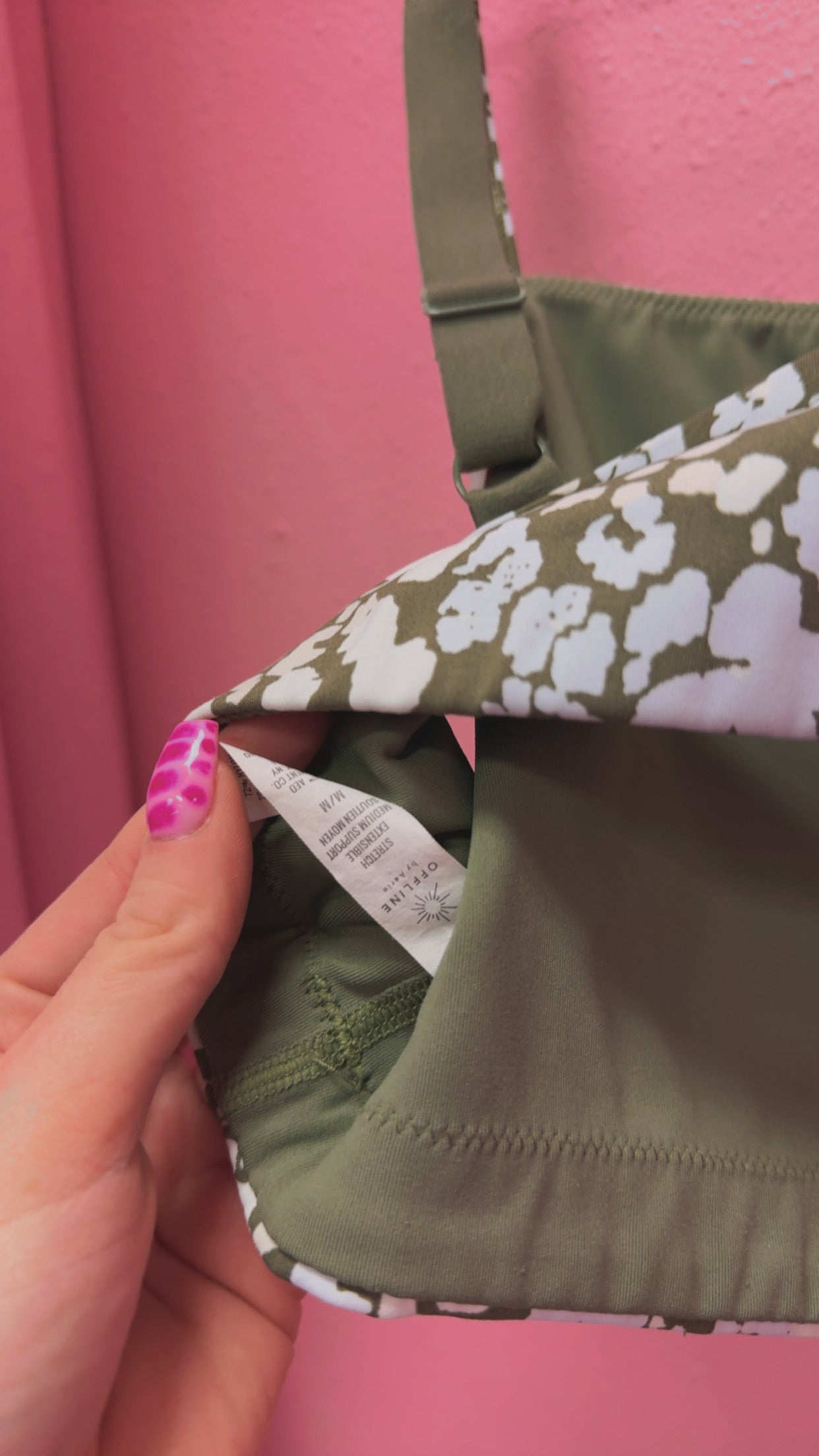 Aerie OFFLINE Floral Sports Bra Size Medium