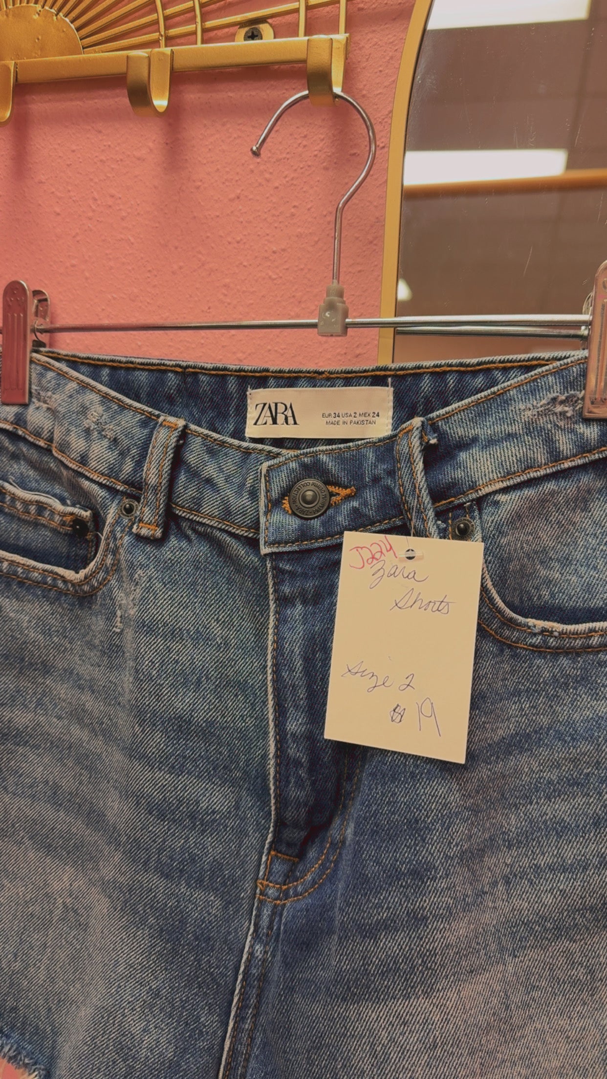 Zara The High Waist Shorts In Soma Blue Size 2