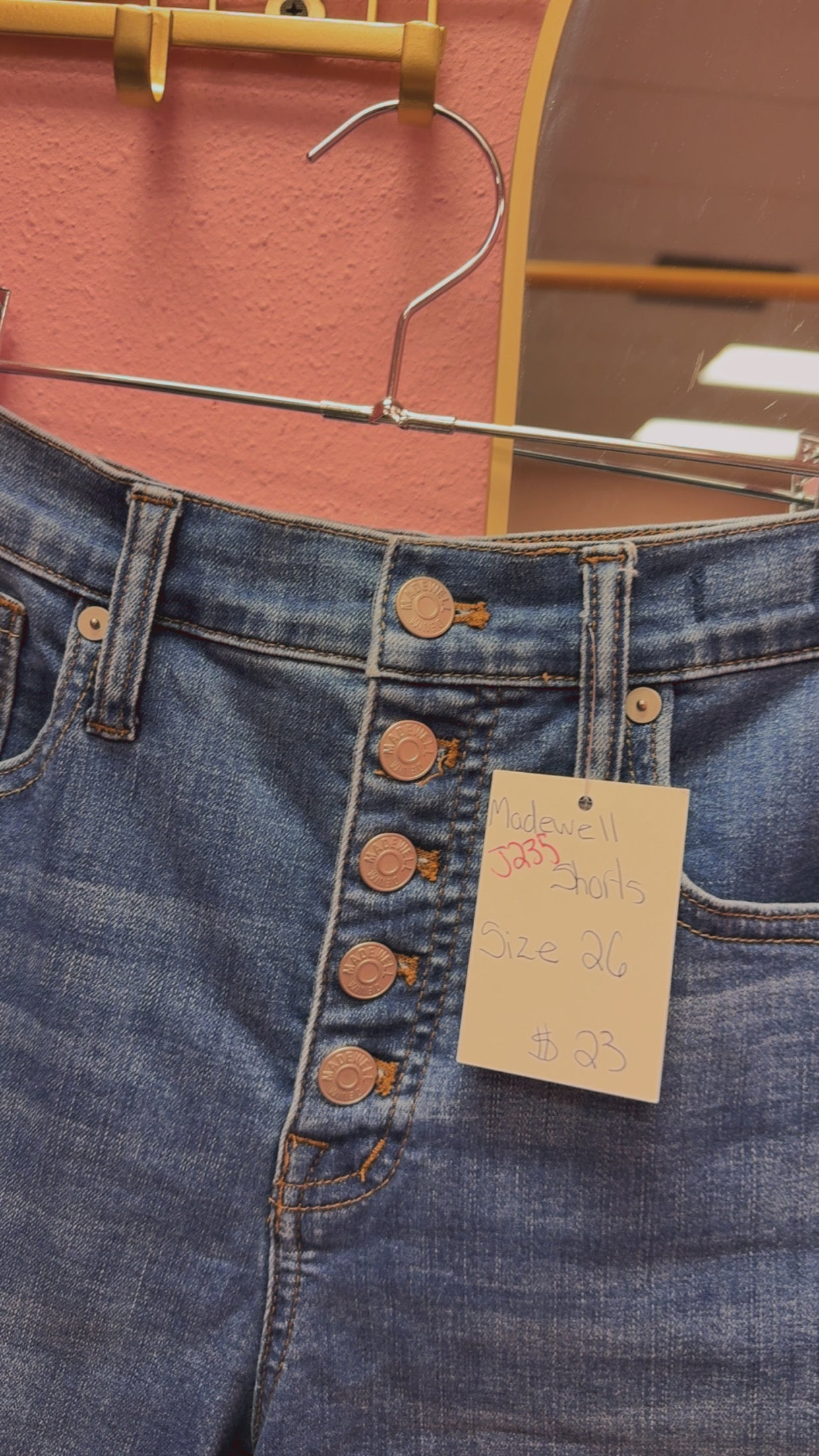 Madewell Button Fly Hi-Rise Shorts Size 26