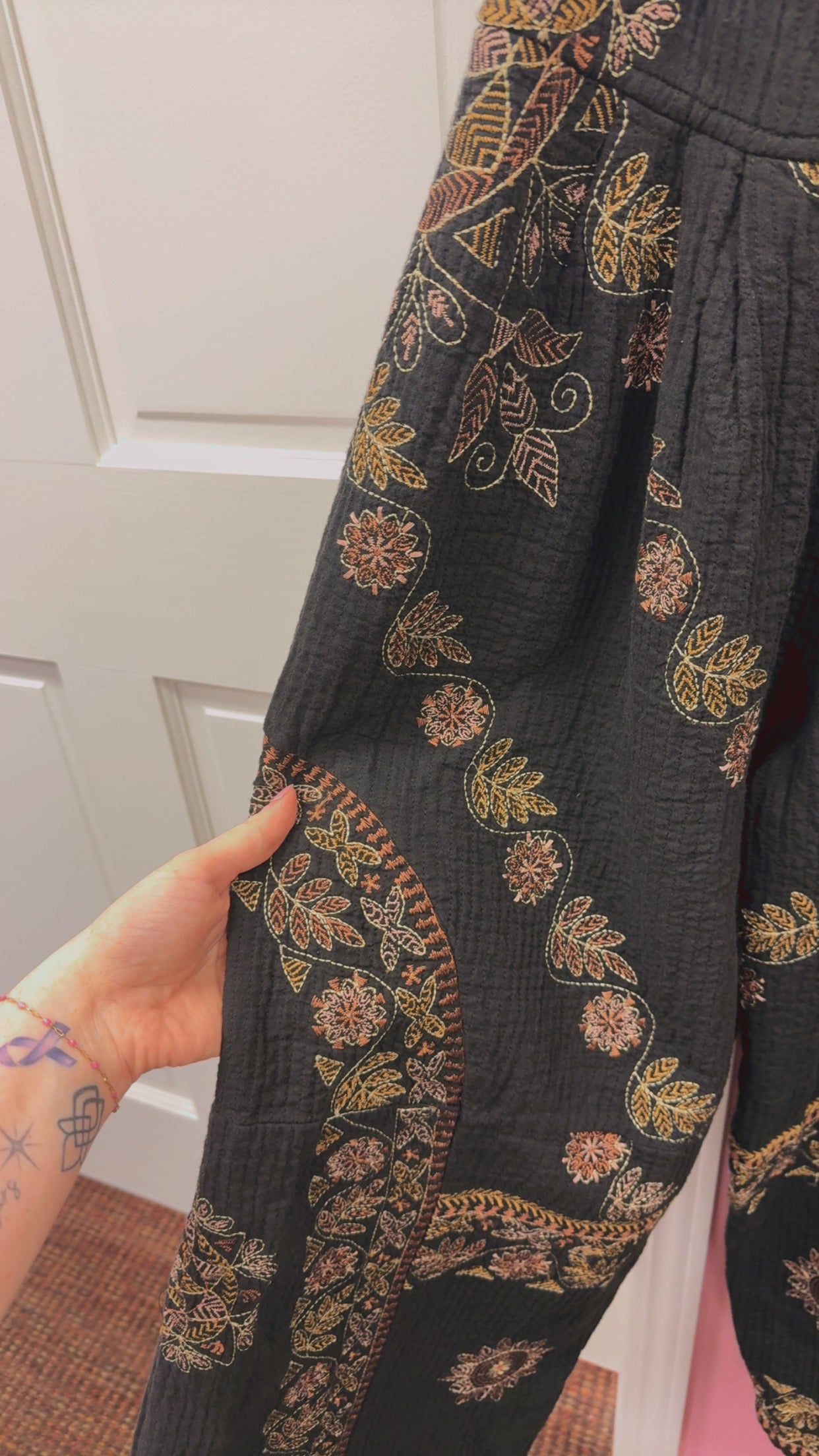 Free People Boho Embroidered Pants Size Small
