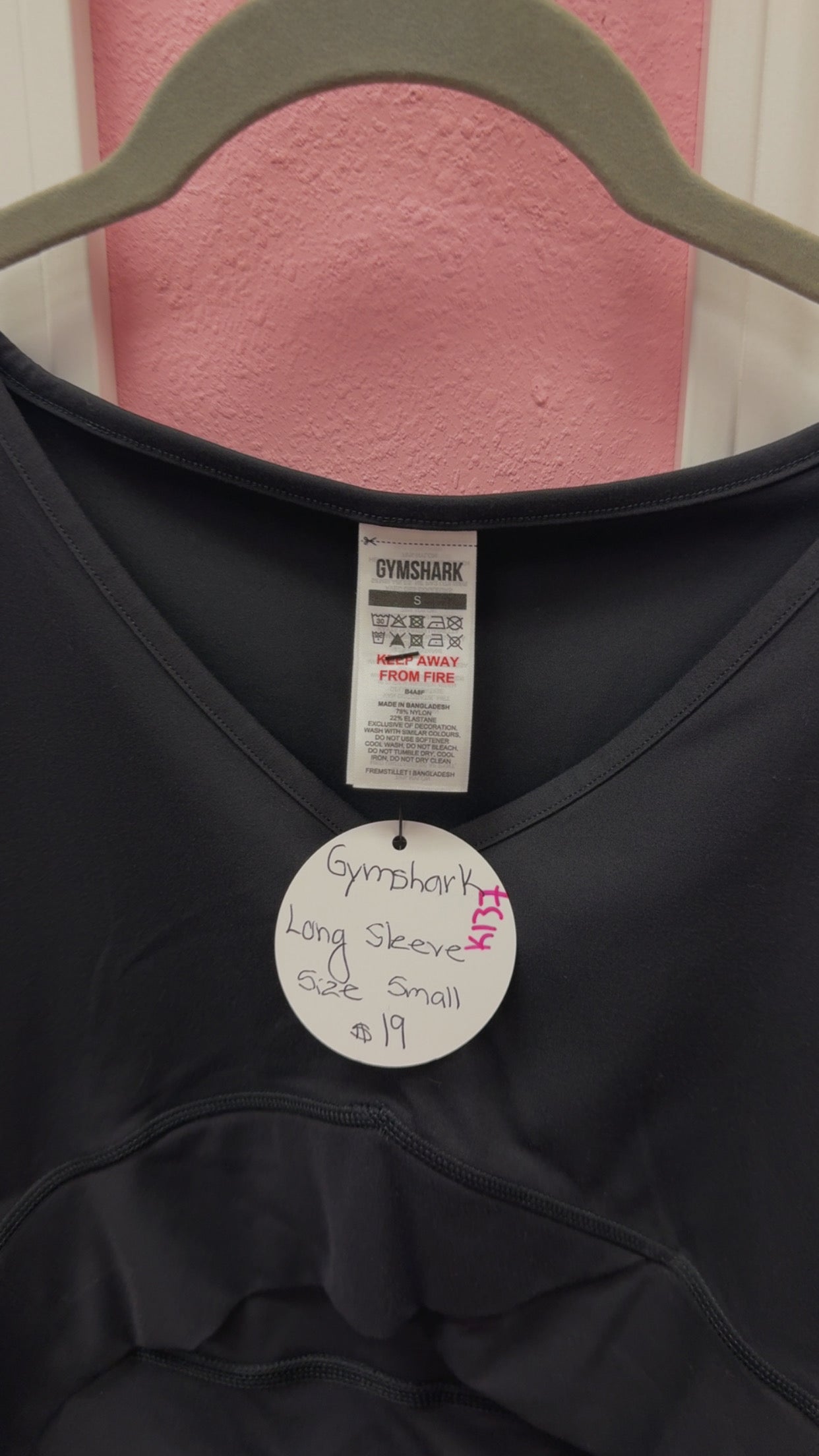 Gymshark Black Long Sleeve Size Small