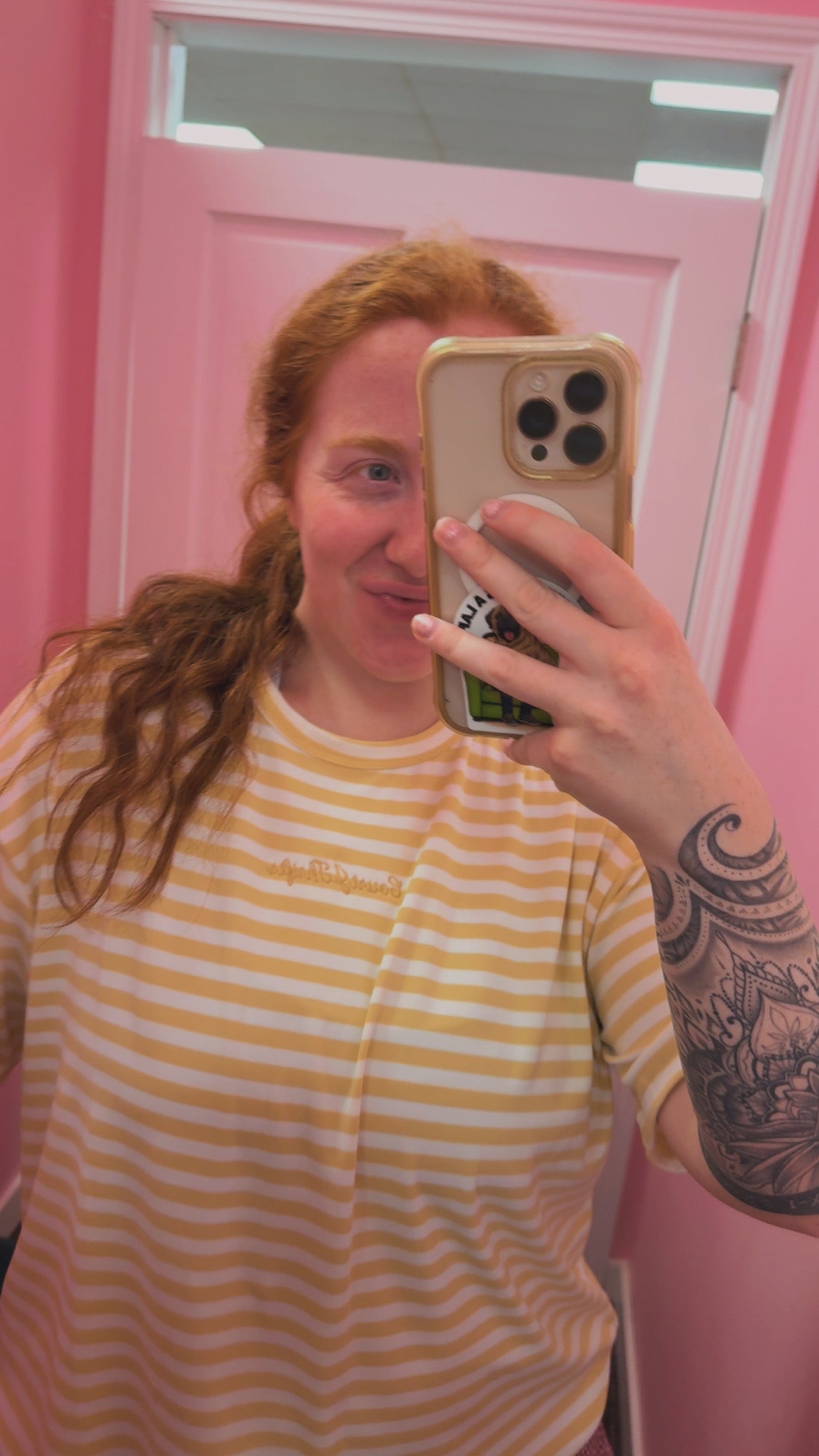 CourtJThrifts Le Lis Embroidered Striped Tee