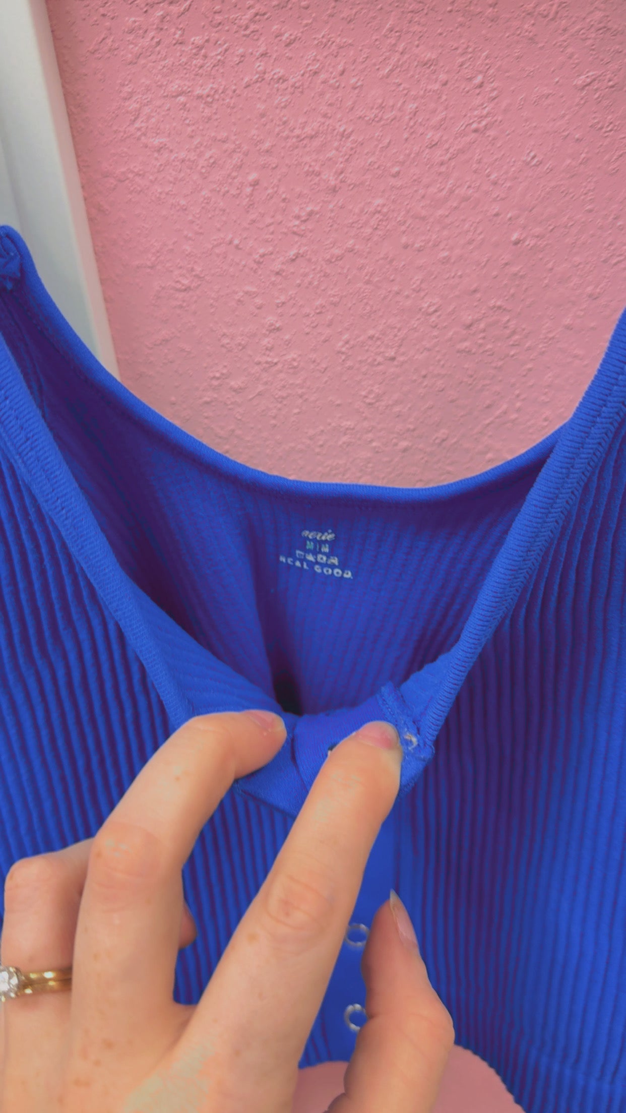 Aerie Ribbed Cobalt Blue Tank Size Medium
