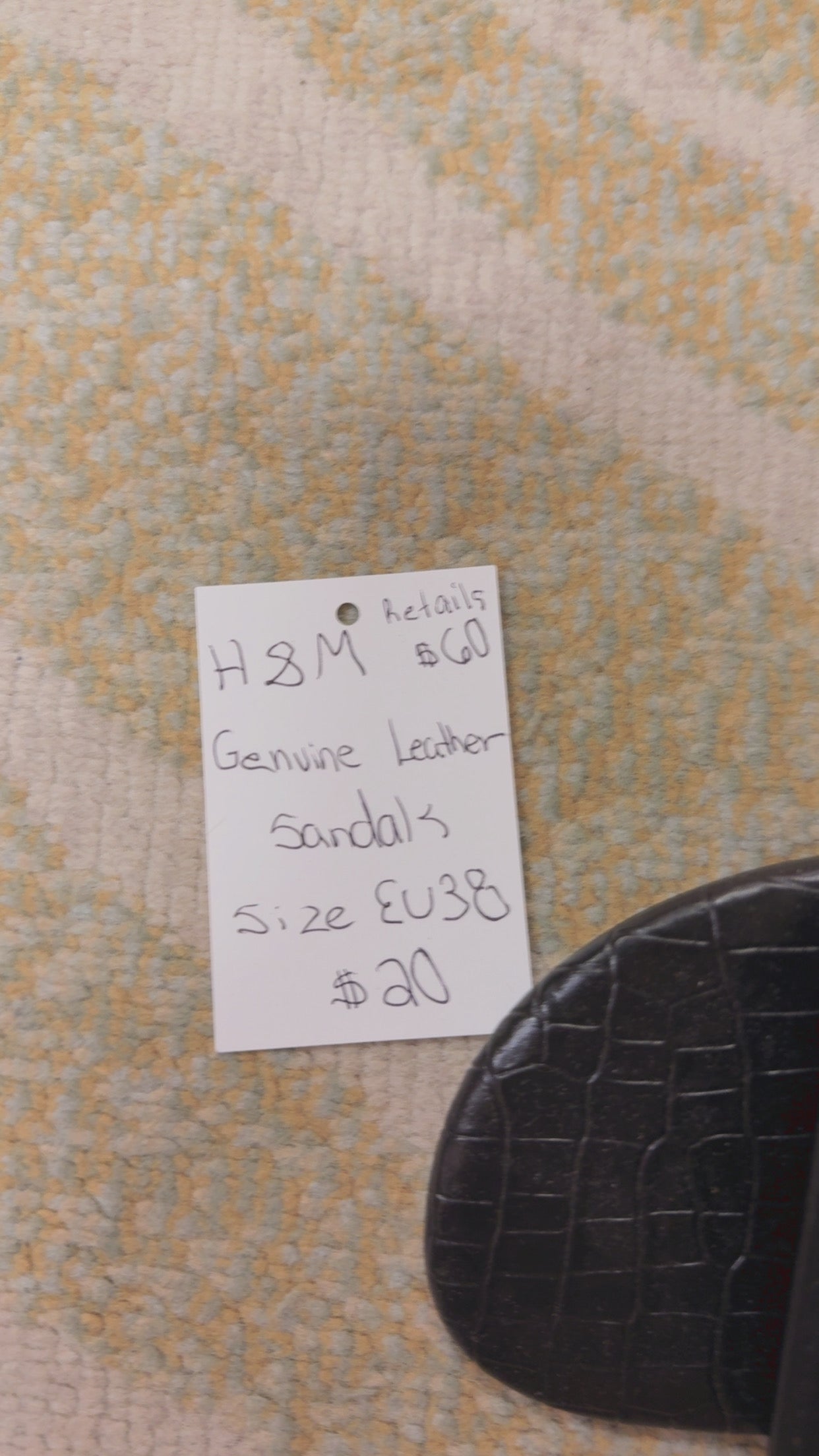 H&M NEW WITH TAGS Genuine Leather Sandals Size EU38