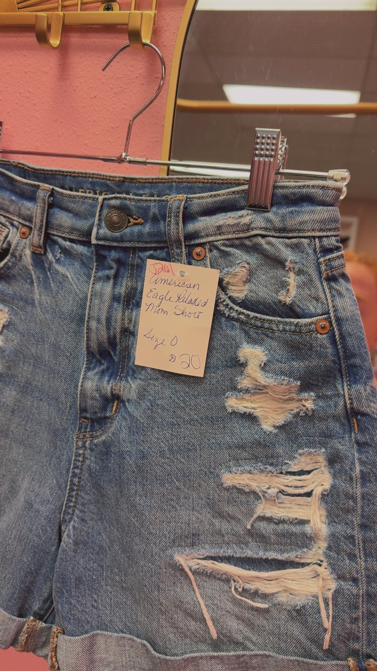 American Eagle Distressed Mom Shorts Size 0