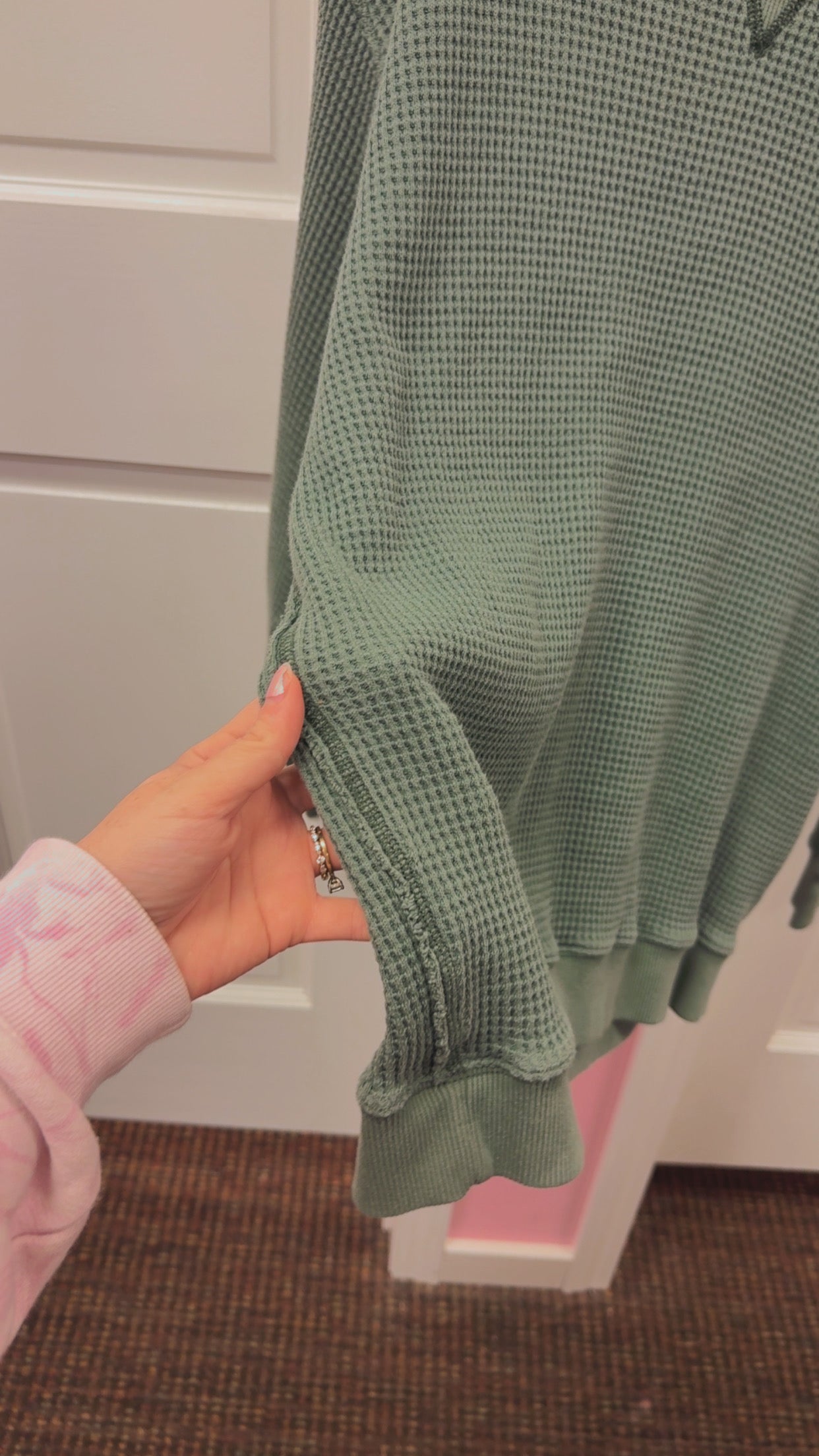 Aerie Waffle Knit Crewneck Size Small