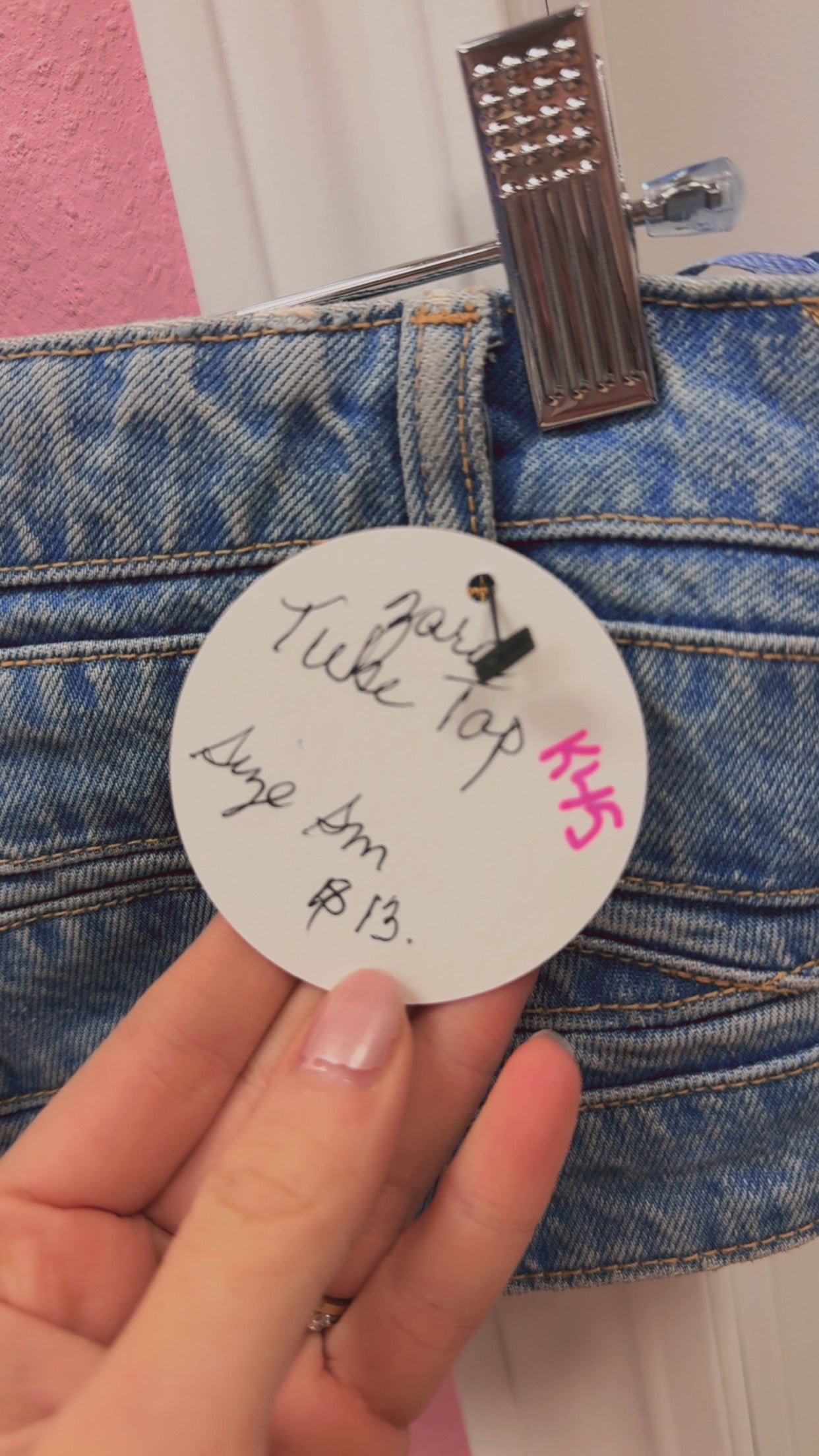 Zara Denim Tube Top Size Small