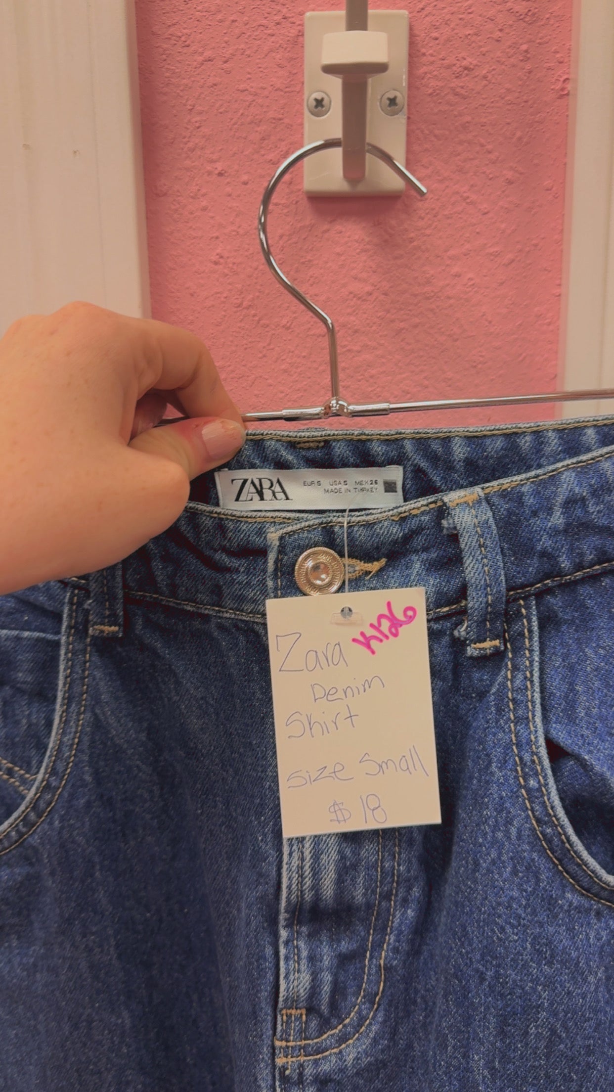 Zara Midi Denim Skirt Size Small