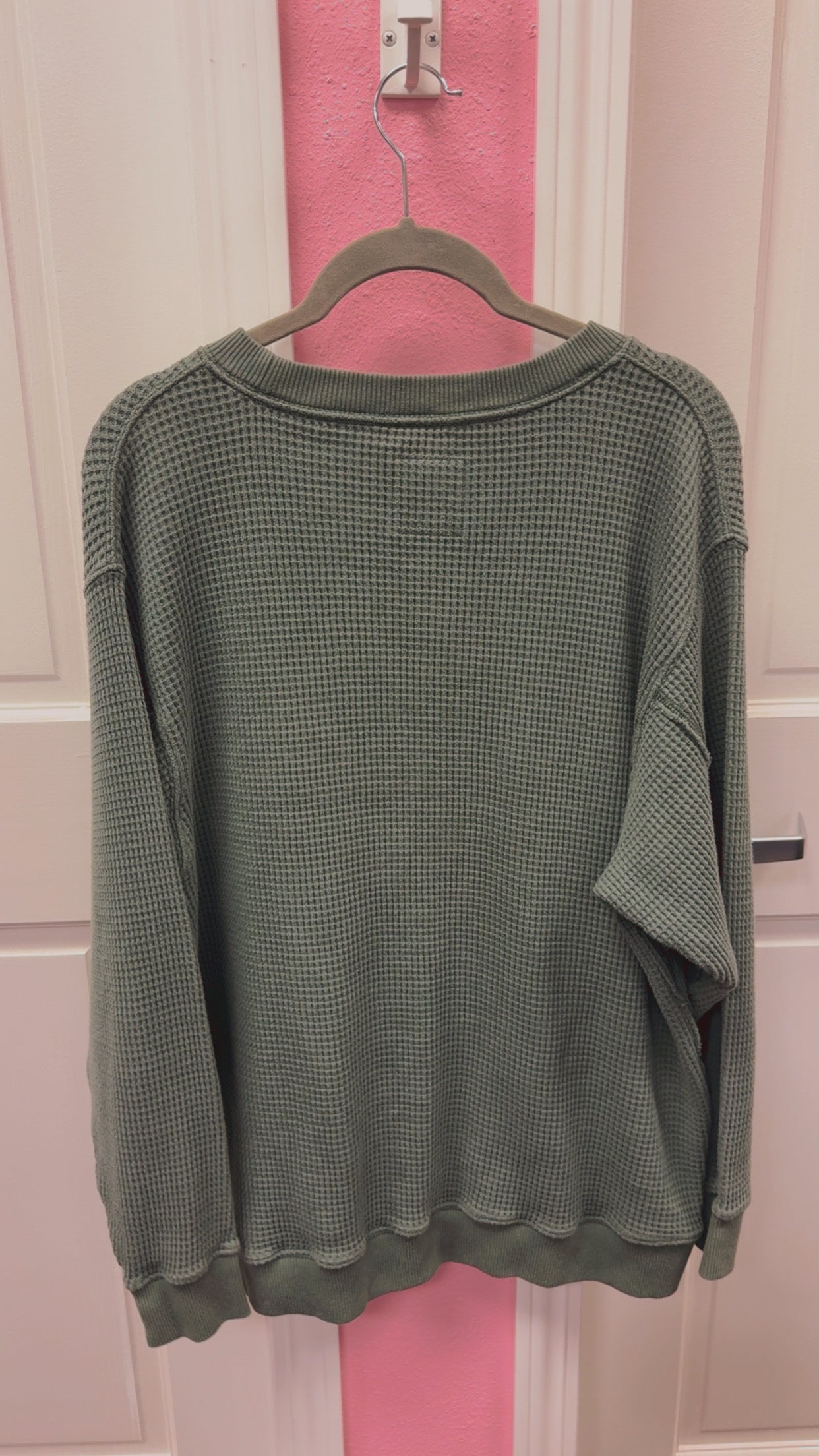 Aerie Waffle Knit Crewneck Size Small