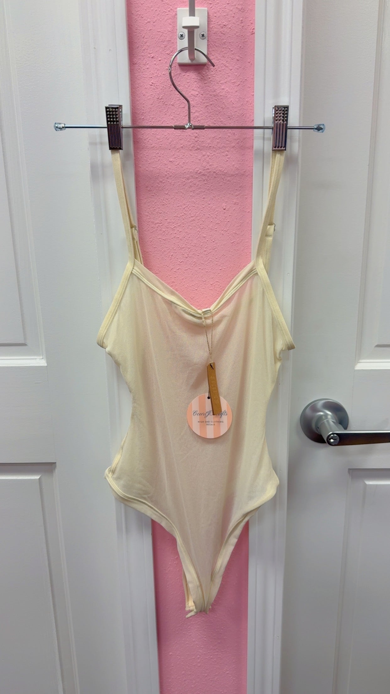 Skims NWT Sheer Bodysuit Color “Bone” Size Medium