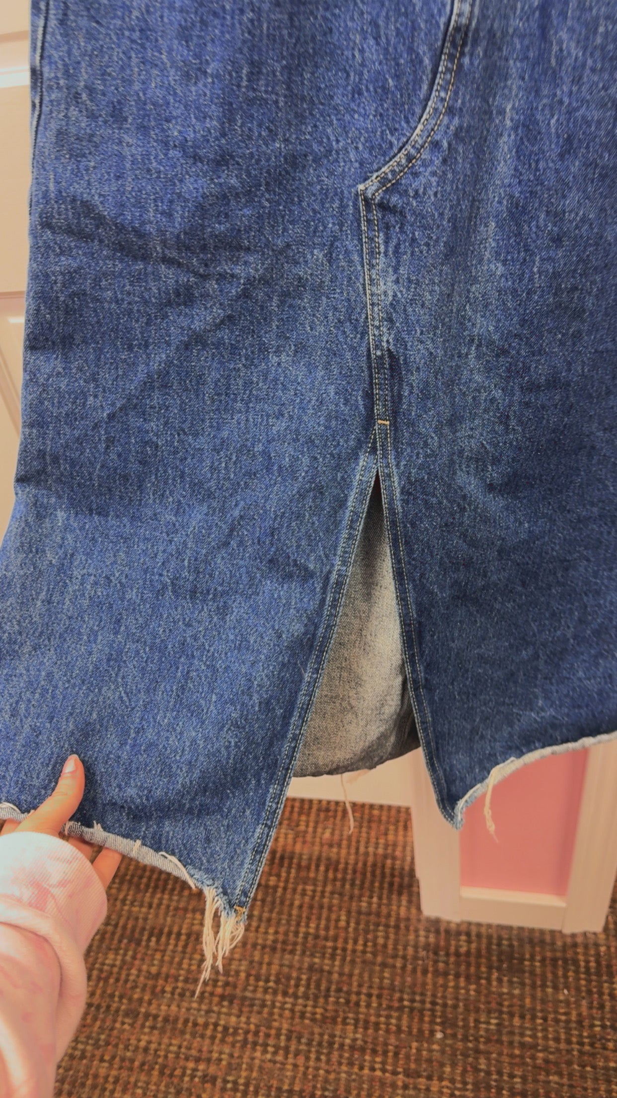 Zara Midi Denim Skirt Size Small