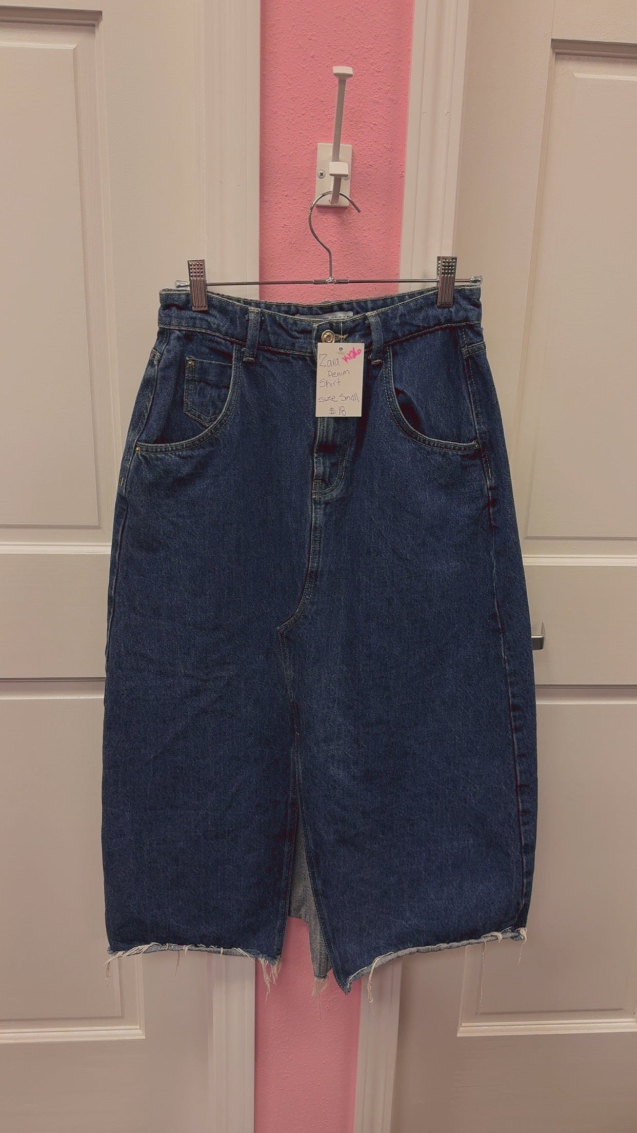 Zara Midi Denim Skirt Size Small