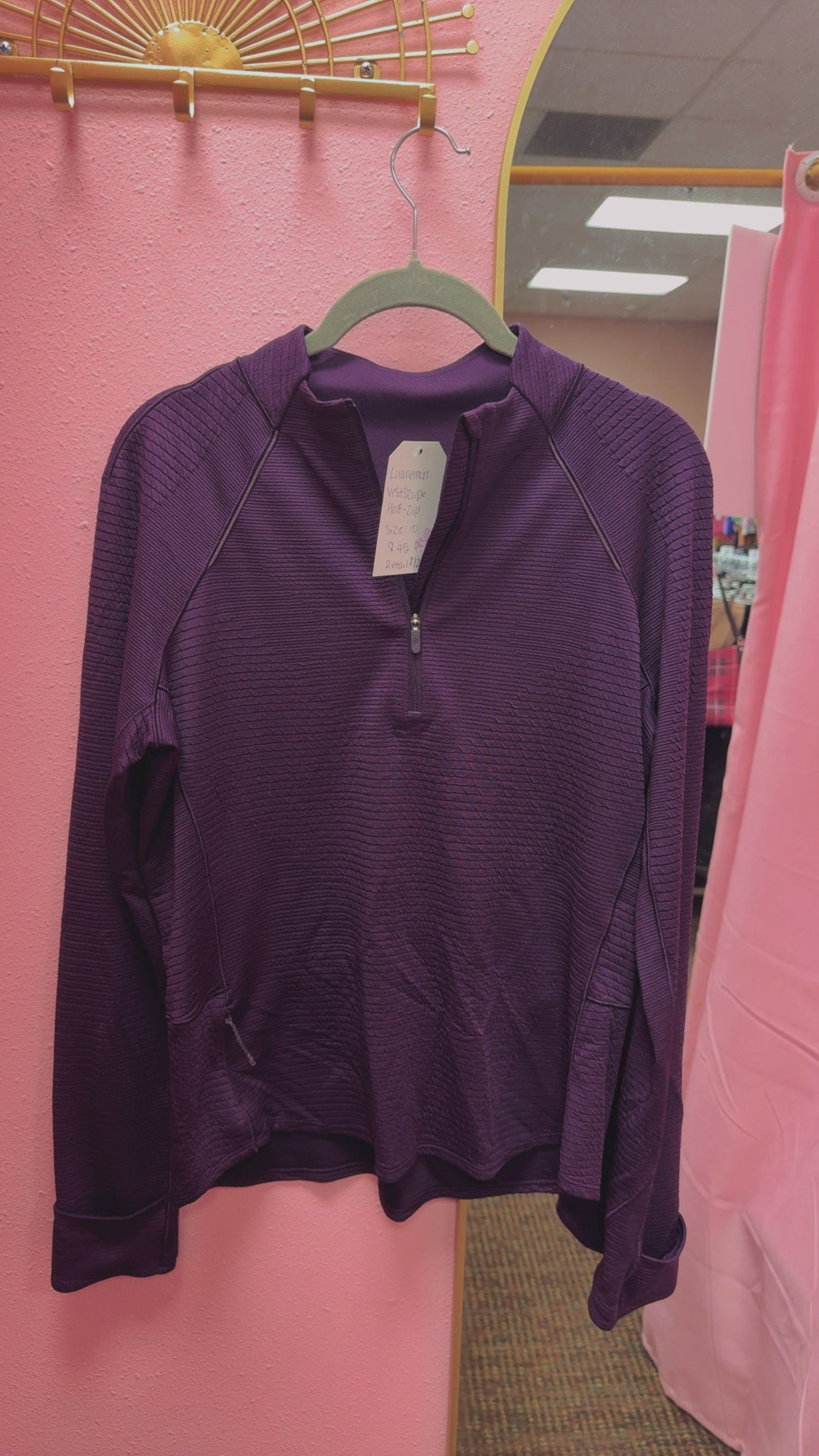 Lululemon Ventscape Half-Zip Size 10 RETAILS $128
