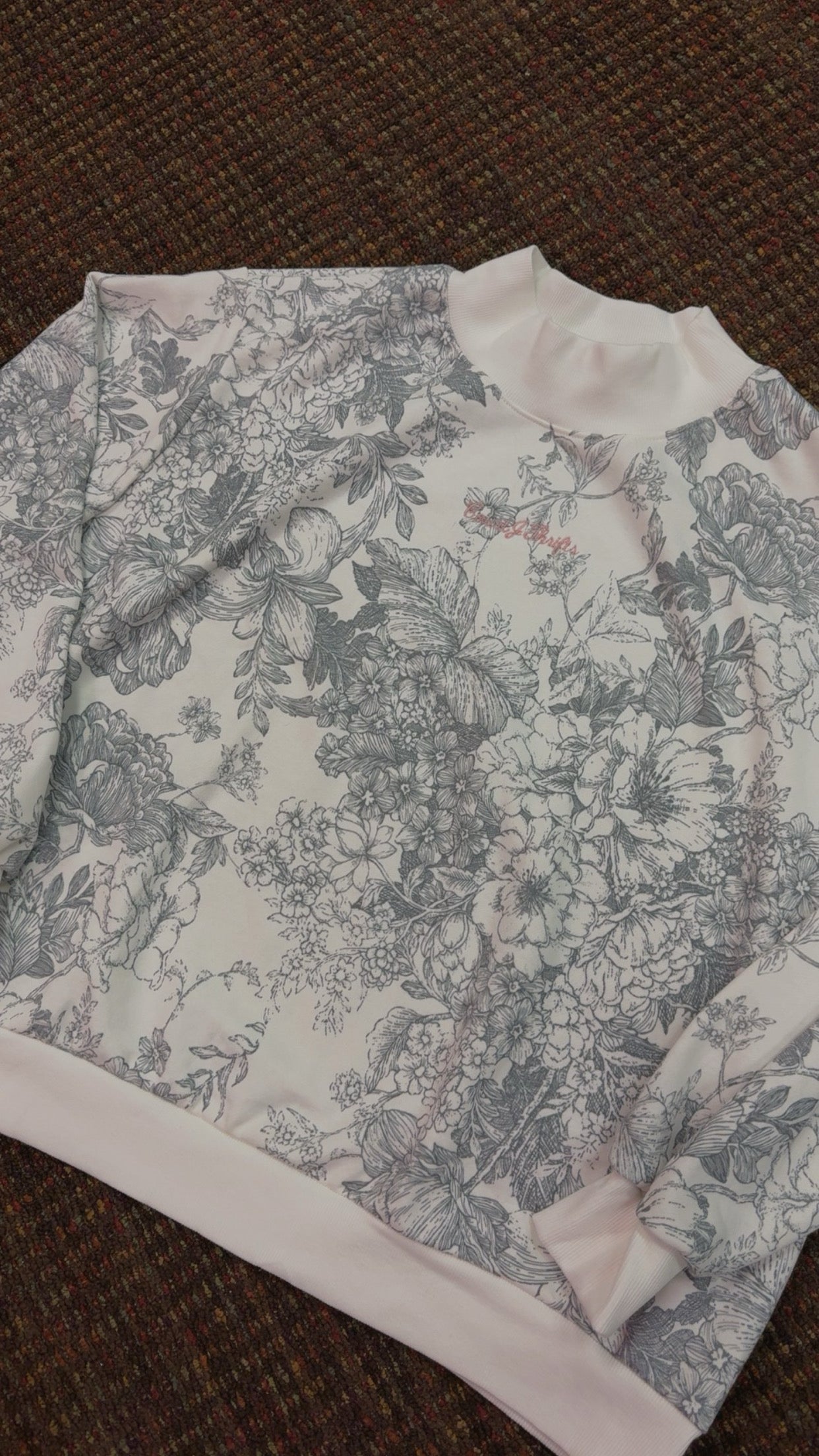 CourtJThrifts Mock Neck Bucketlist Embroidered Sweatshirt