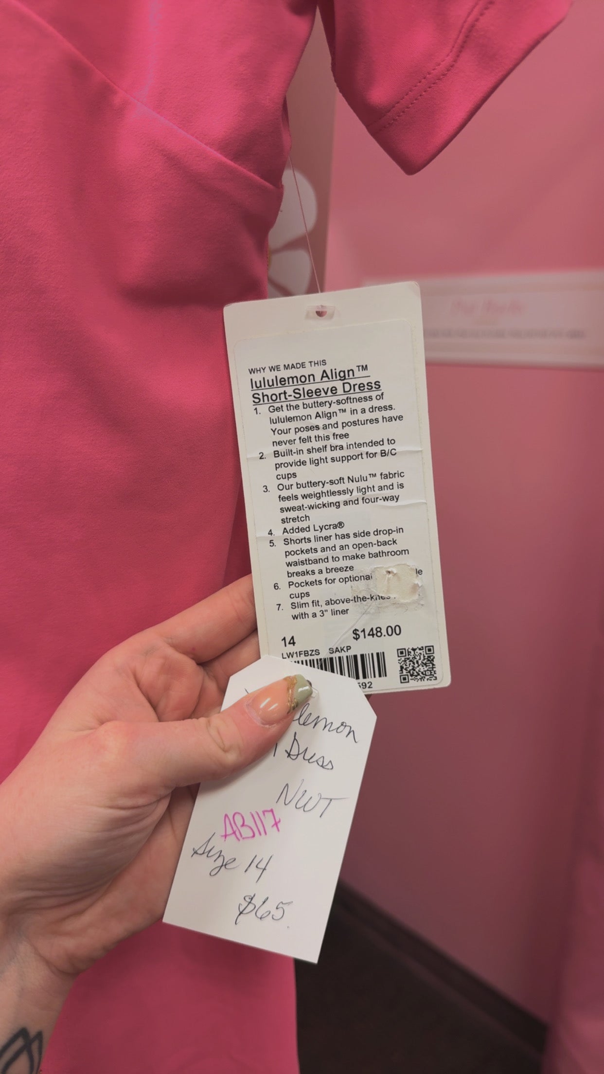 Lululemon NWT Align Short Sleeve Dress Size 14 RETAILS $148