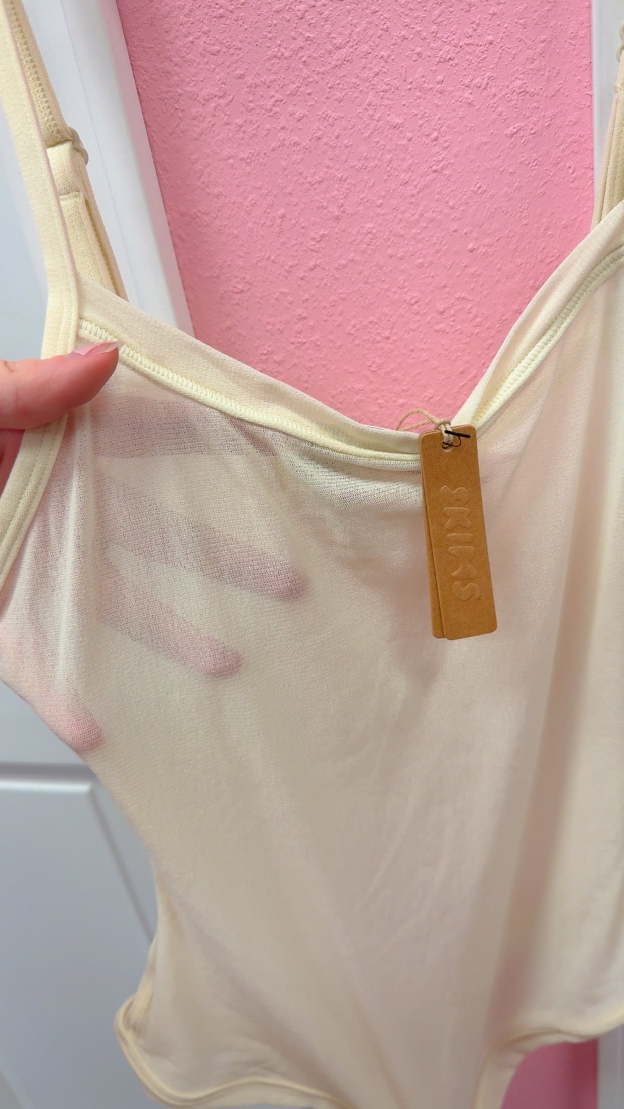 Skims NWT Sheer Bodysuit Color “Bone” Size Medium