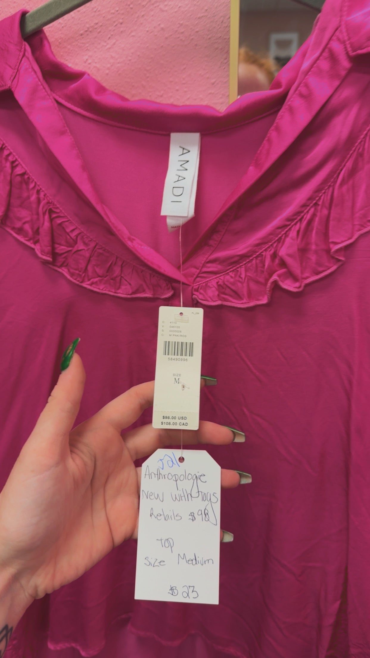 Anthropologie Amadi NEW WITH TAGS Long Sleeve Size Medium Retails $98