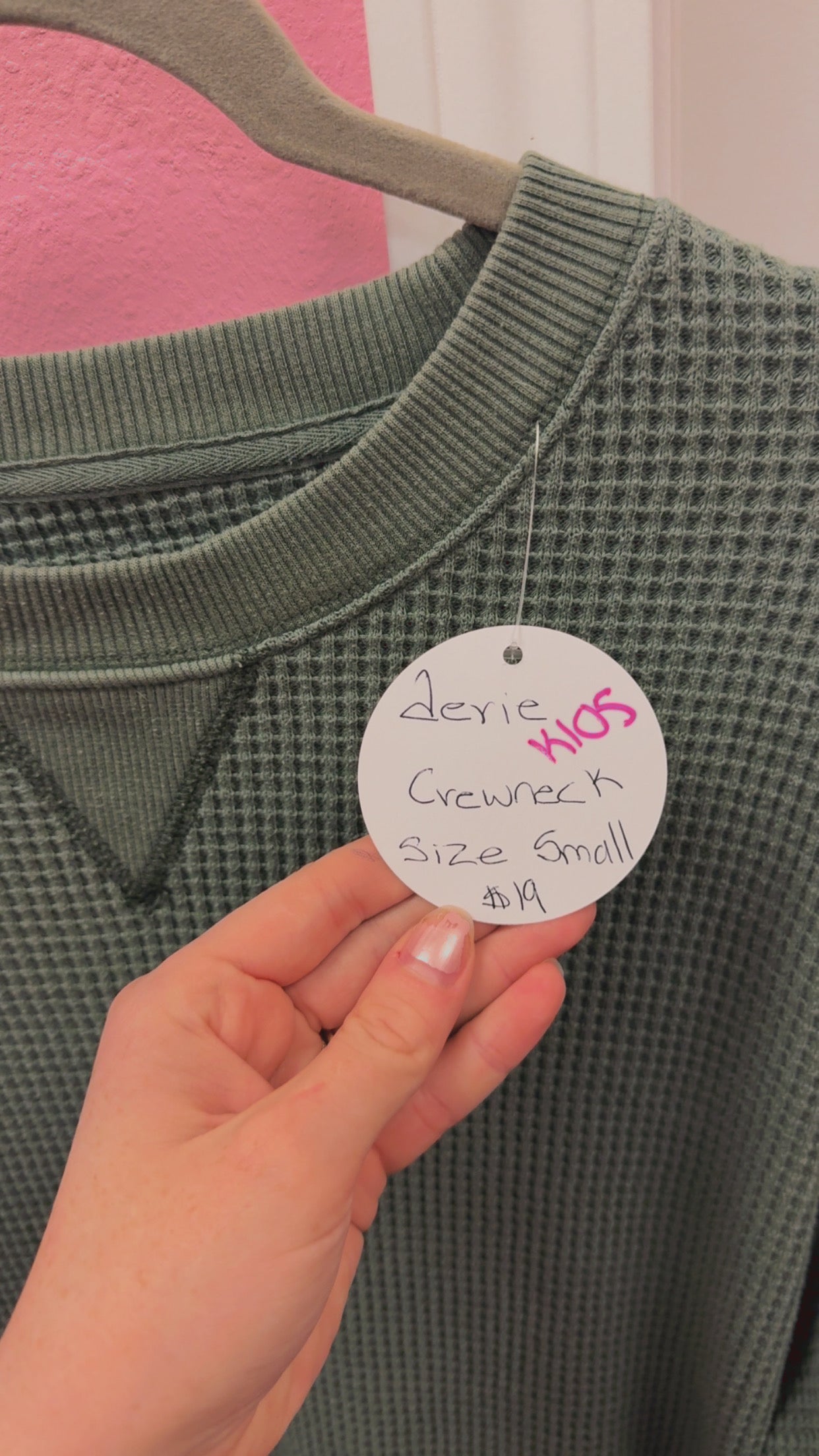 Aerie Waffle Knit Crewneck Size Small