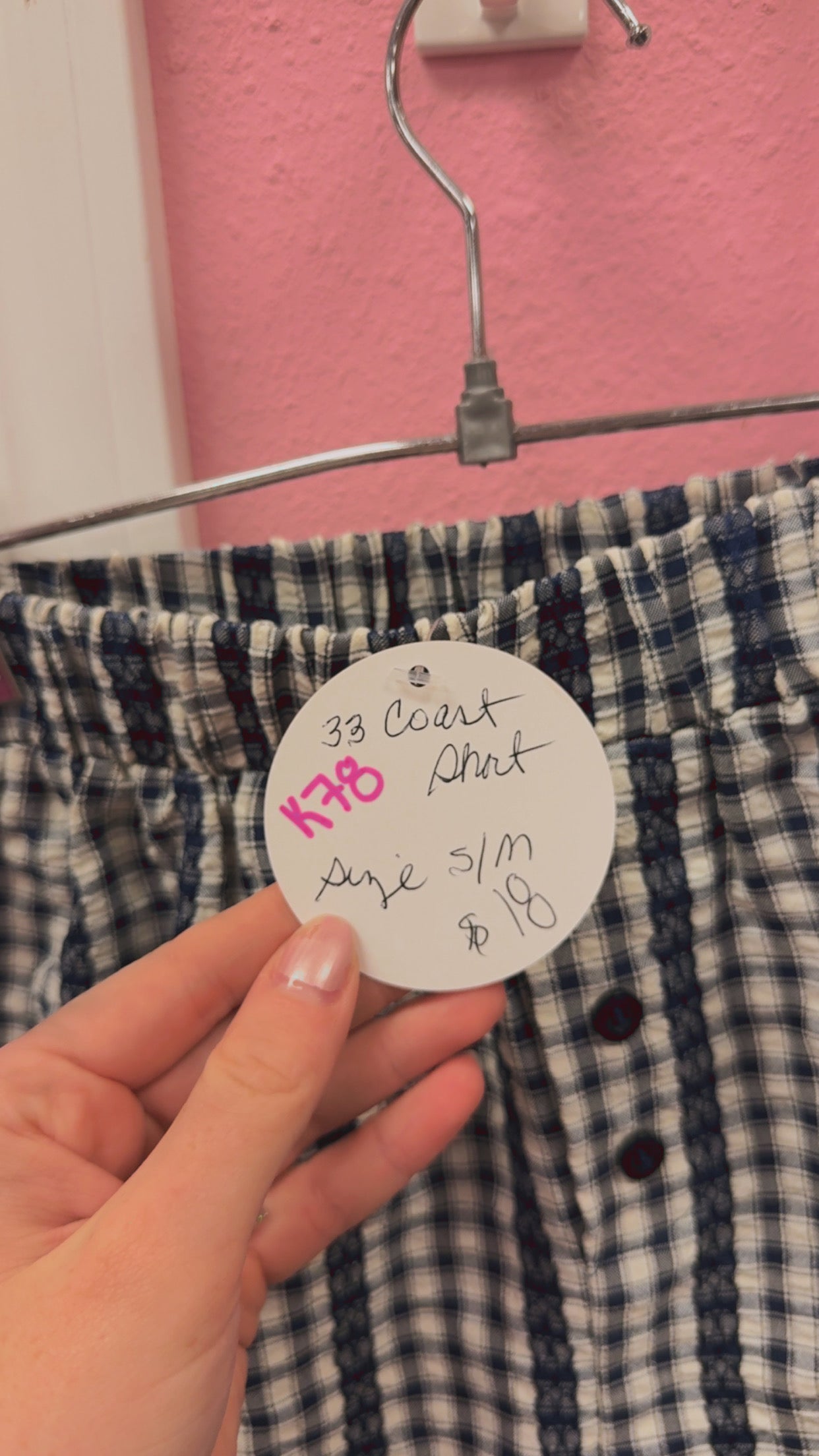 33 Coast Gingham & Lace Boxer Shorts Size S/M