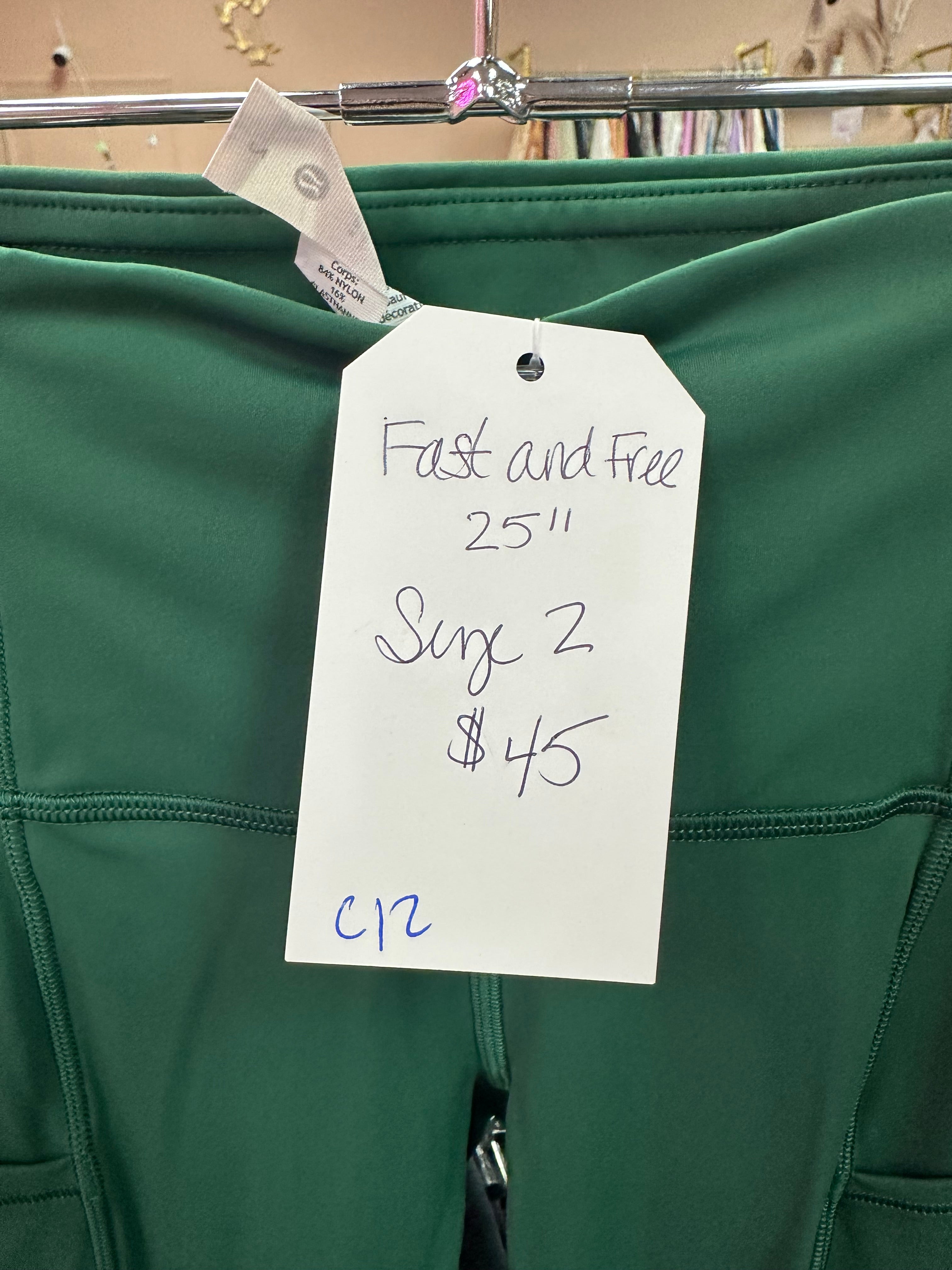 Lululemon Fast & Free “25 Size 2