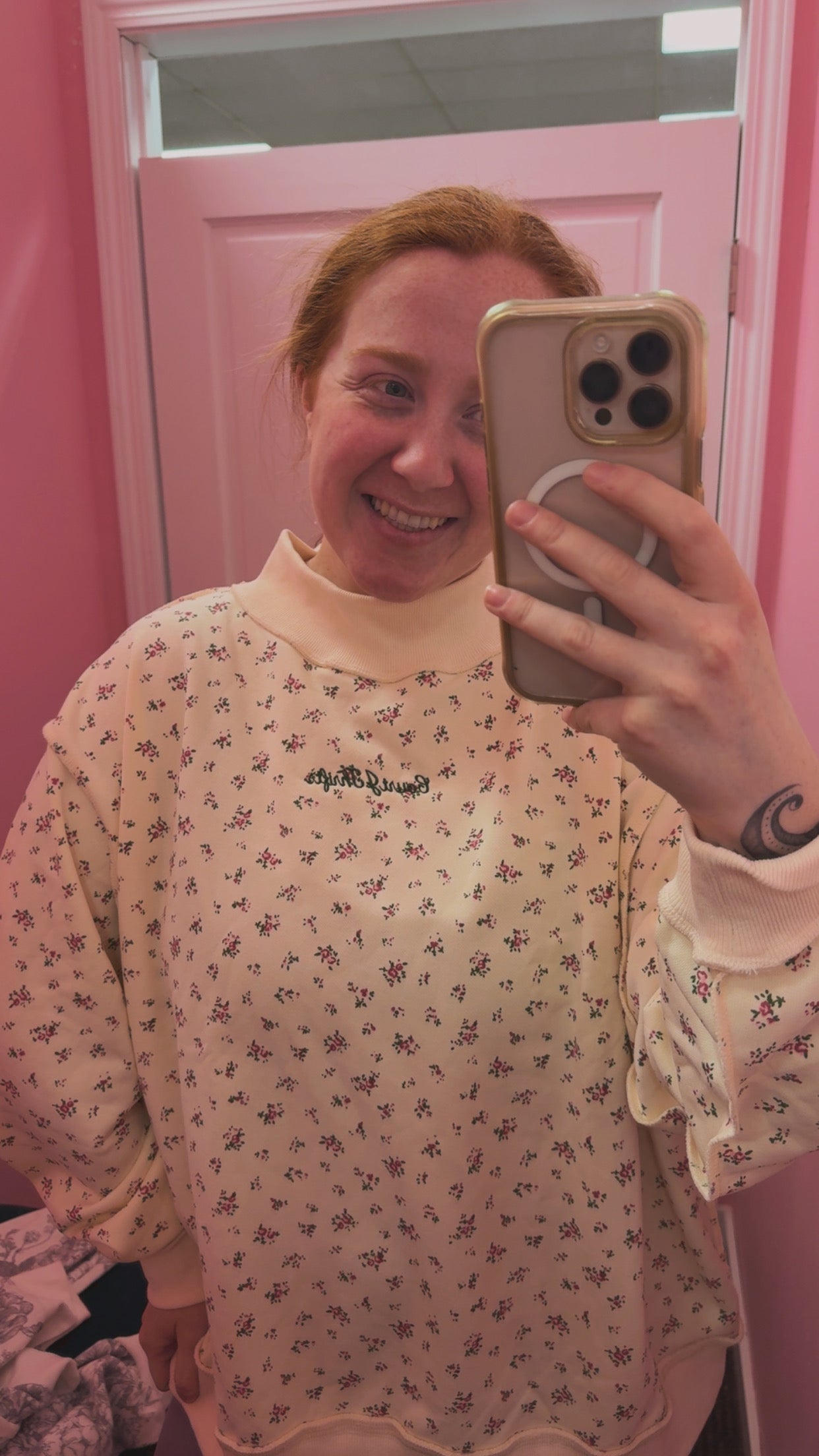 CourtJThrifts Bucketlist Floral Embroidered Mock Neck