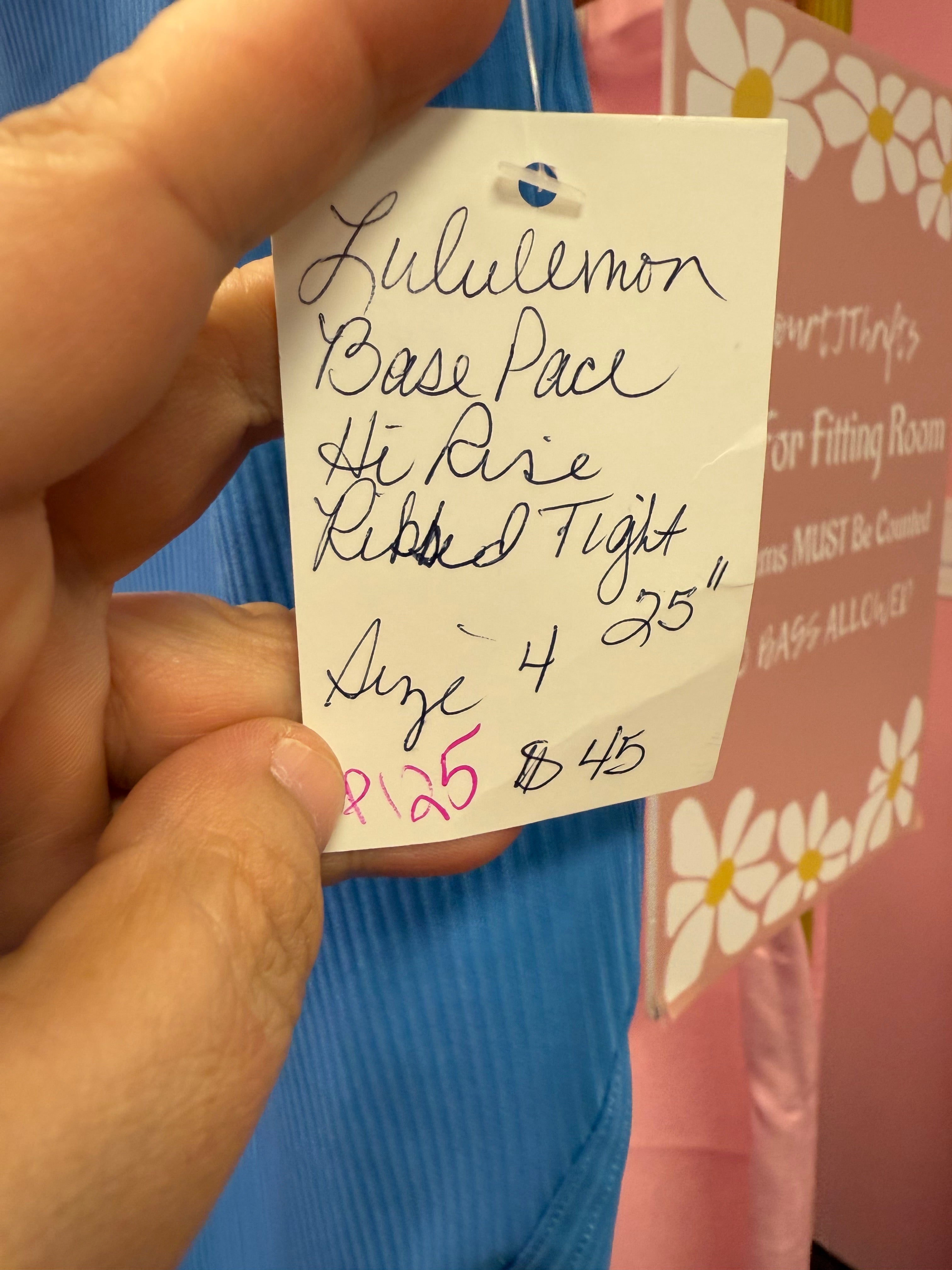 Lululemon Base Pace High Rise Ribbed Tight 25” Size 4