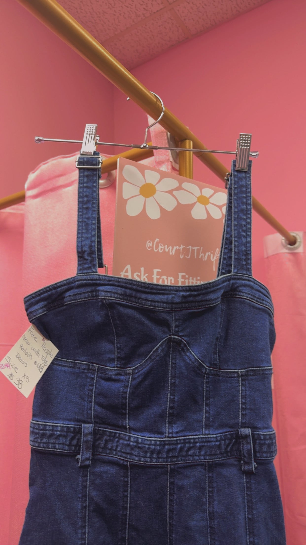 Free People NWT Denim Dress Size XS RETAILS $128