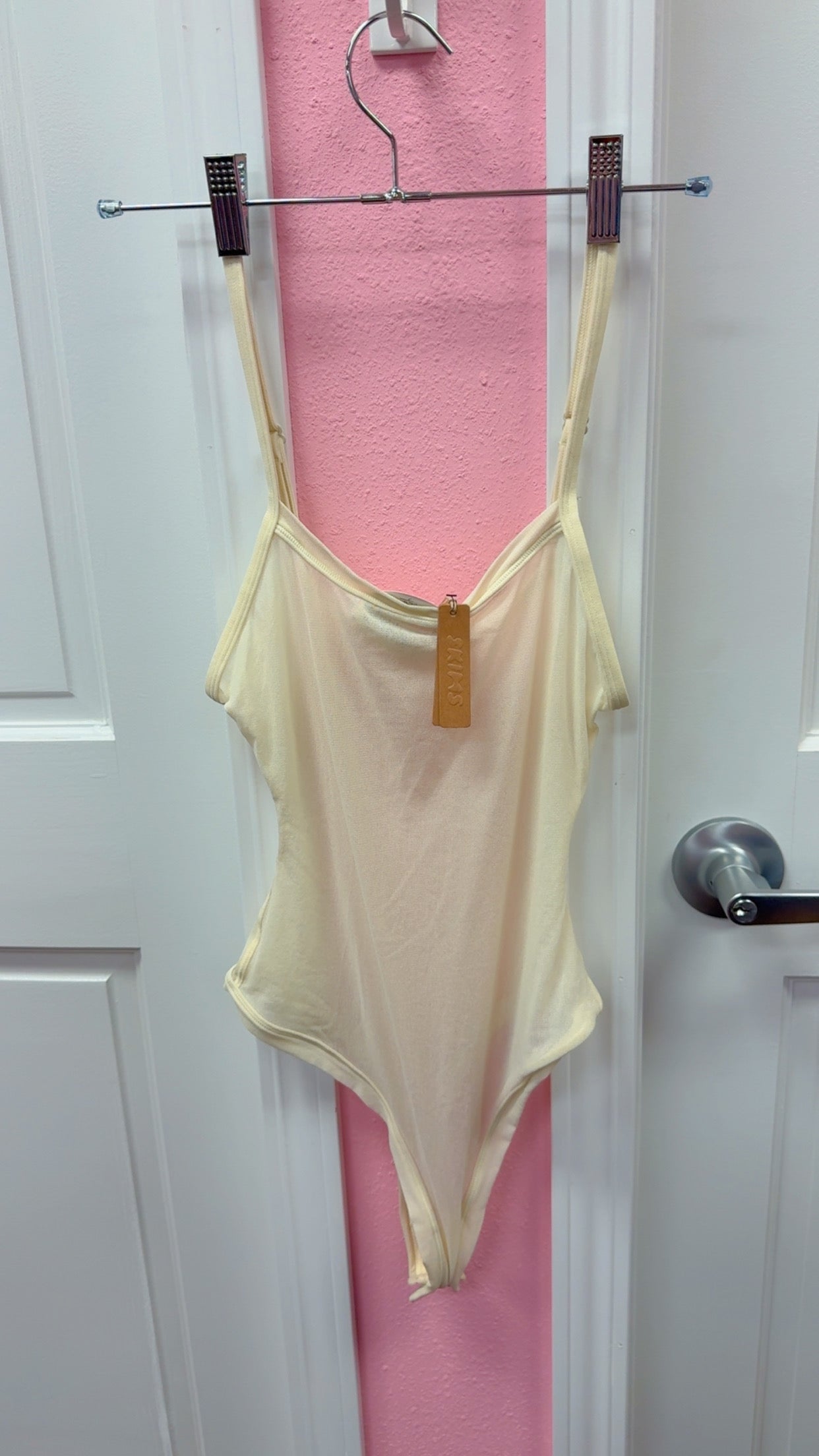 Skims NWT Sheer Bodysuit Color “Bone” Size Medium