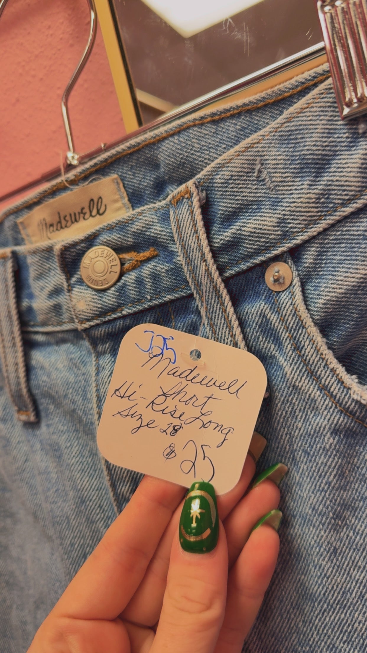Madewell Hi-Rise Long Dad Shorts Size 28